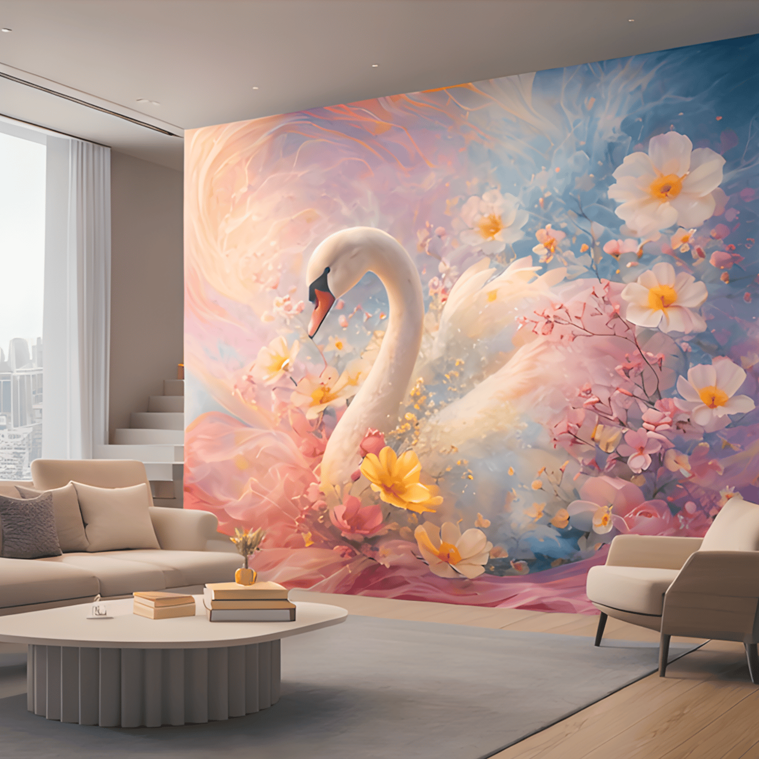 luxury branding template, swan floral art, feminine marketing graphic, rose gold branding, luxury call to action design, pastel floral ad template, high end digital art, elegant brand promotion, Pinterest marketing graphic, luxury social media template, p