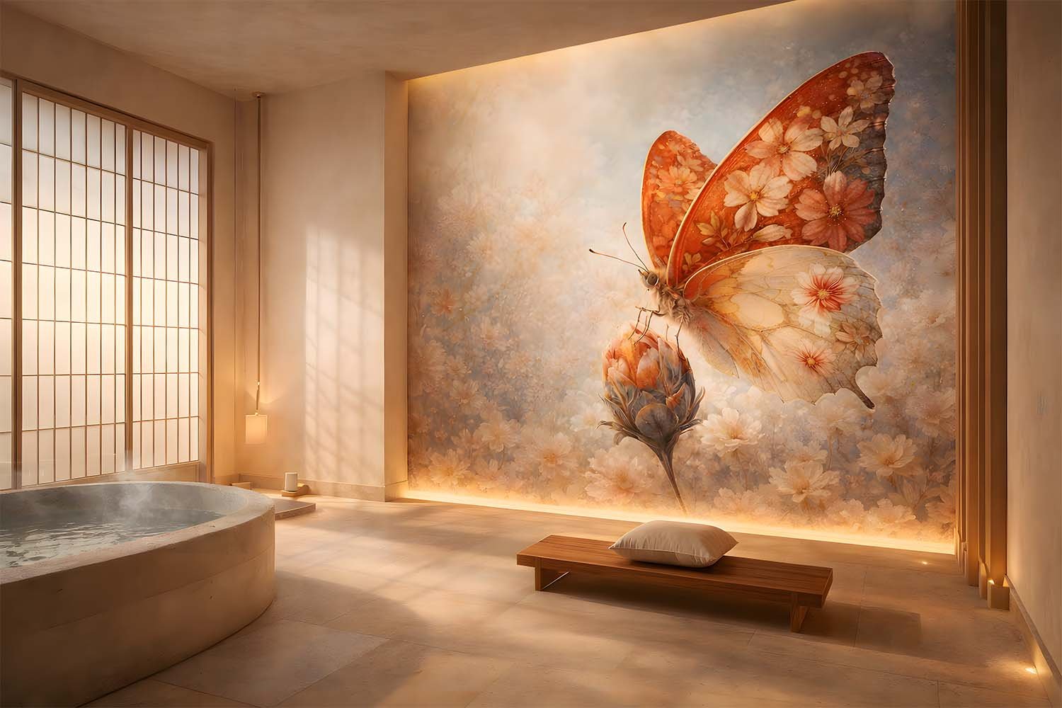 floral butterfly art botanical wall art cottagecore decor print romantic butterfly artwork vintage botanical illustration ethereal wall art pastel butterfly print feminine home decor luxury printable art fantasy butterfly art garden aesthetic art blush pi