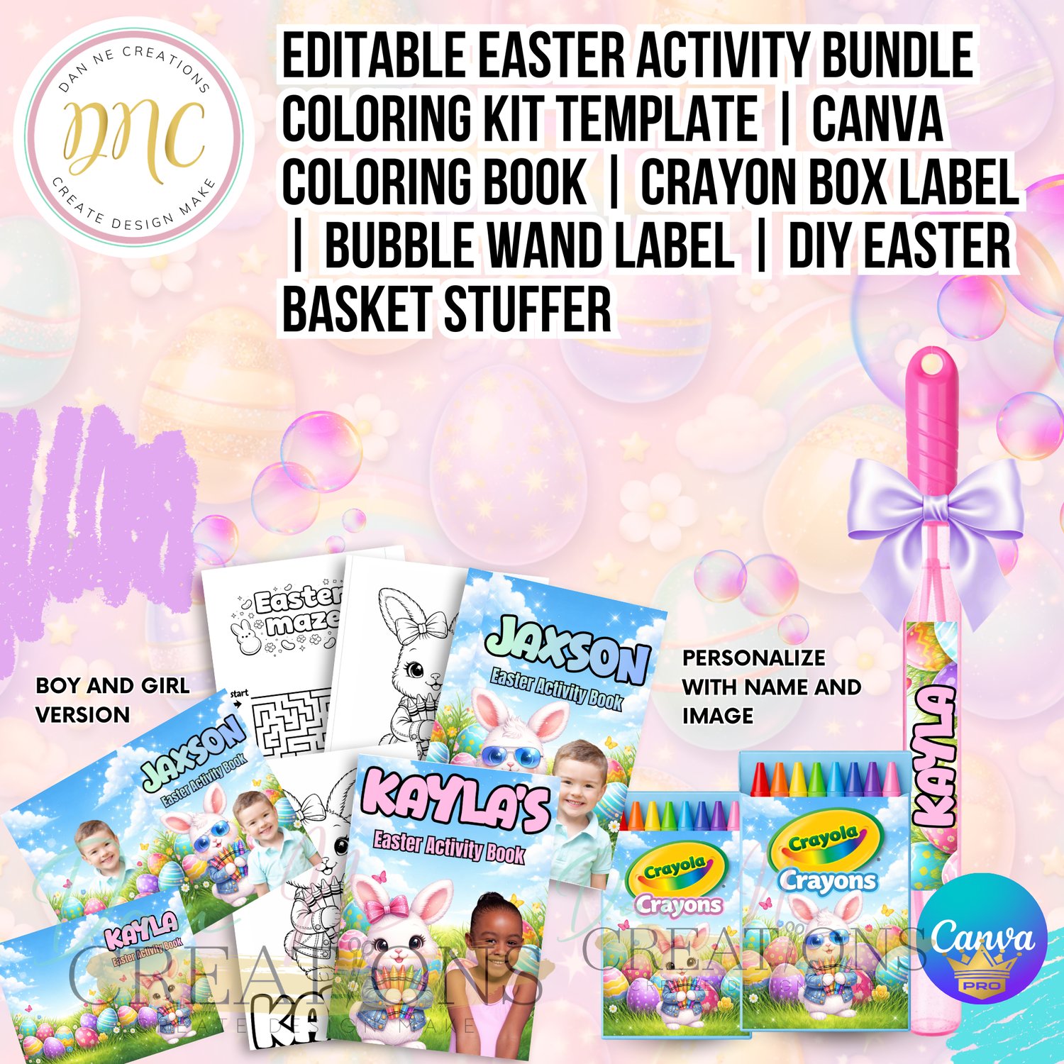 Editable Easter Activity Bundle Coloring Kit Template | Canva Coloring ...