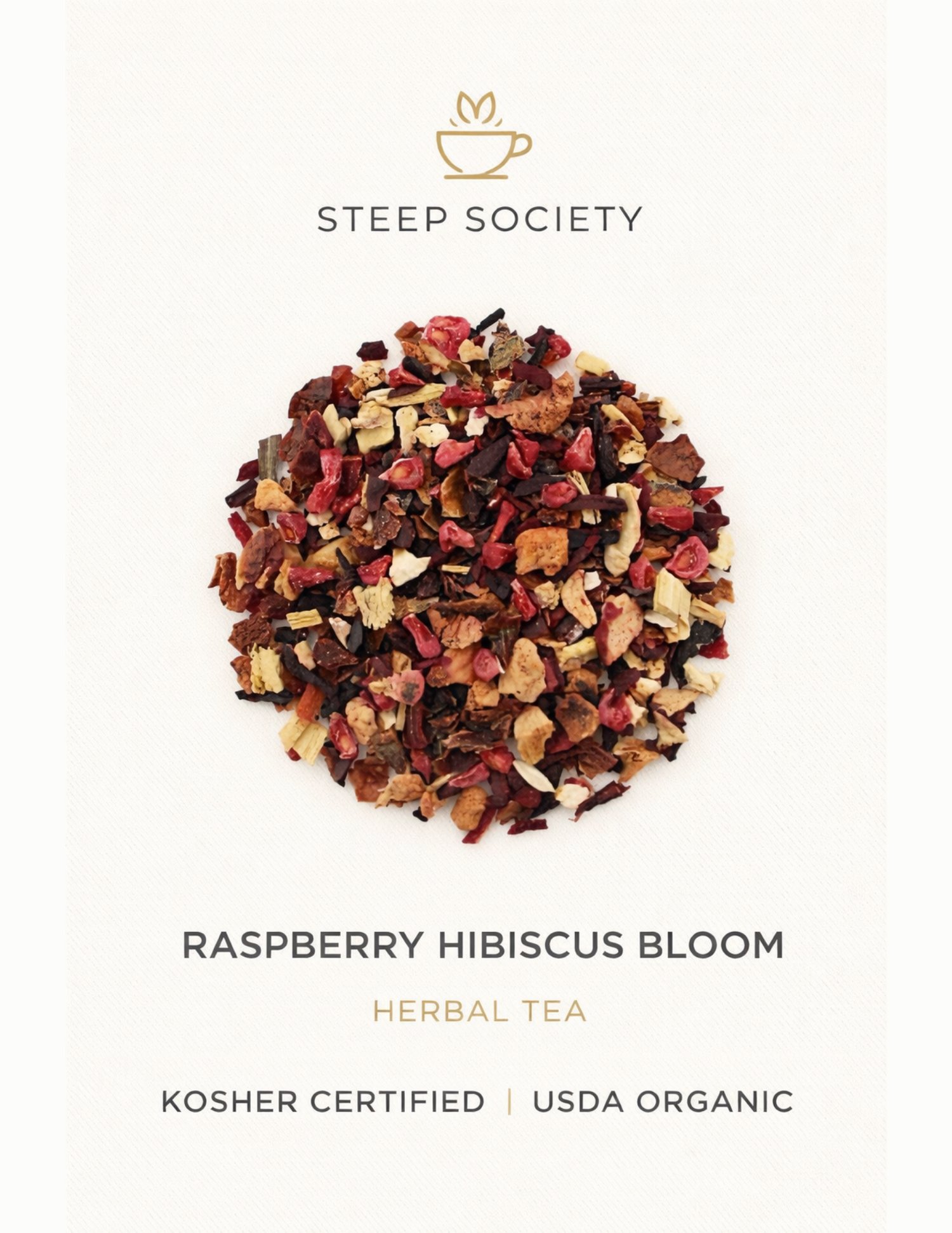 Steep Society. Raspberry Hibiscus Bloom Herbal Tea
