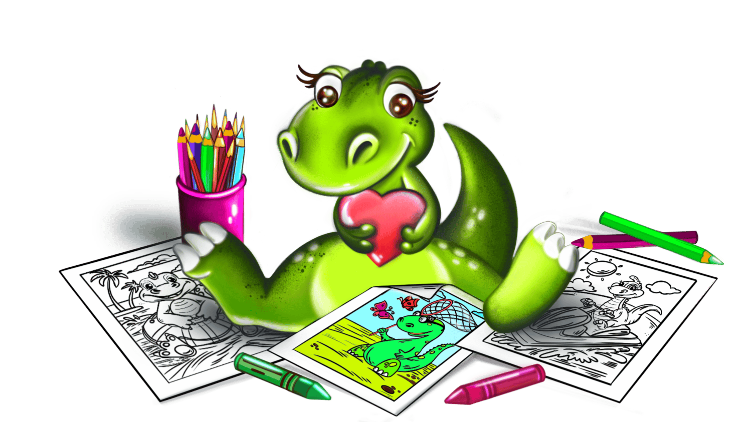 Dinosaur coloring pages - printable PDF coloring books for kids ages 3–10