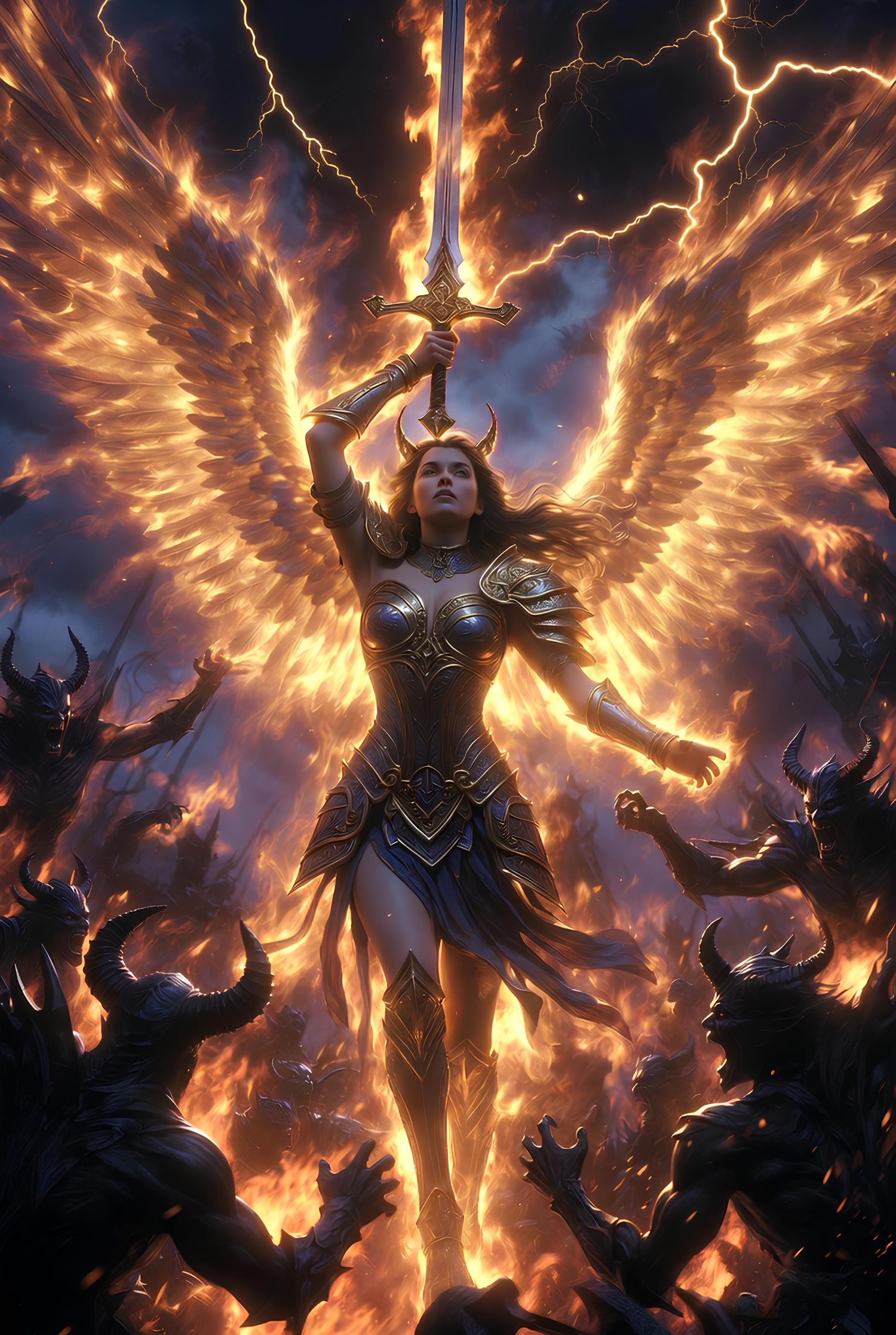 The forces of the heavens engaging against the forces of hell 2