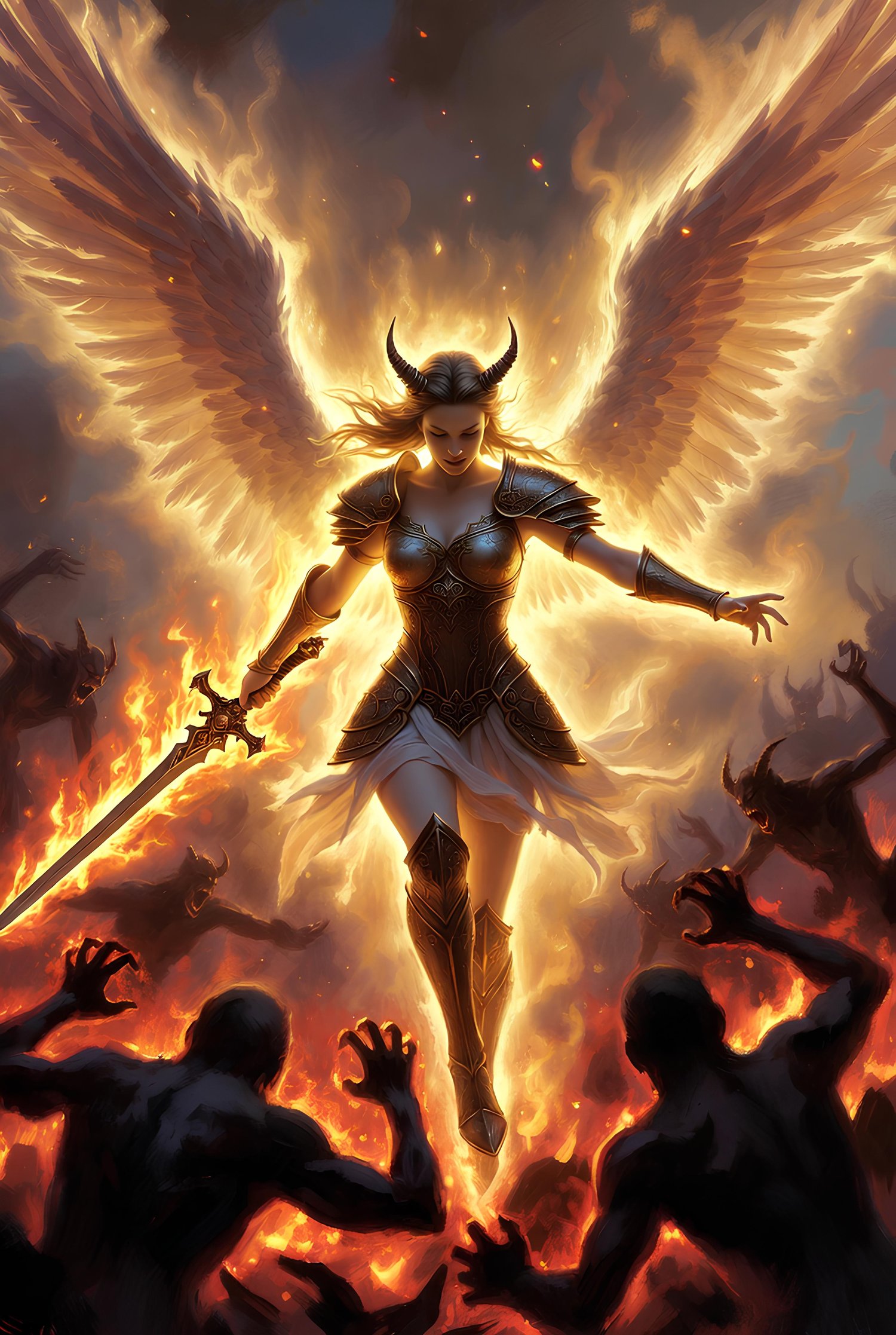 The forces of the heavens engaging against the forces of hell 4