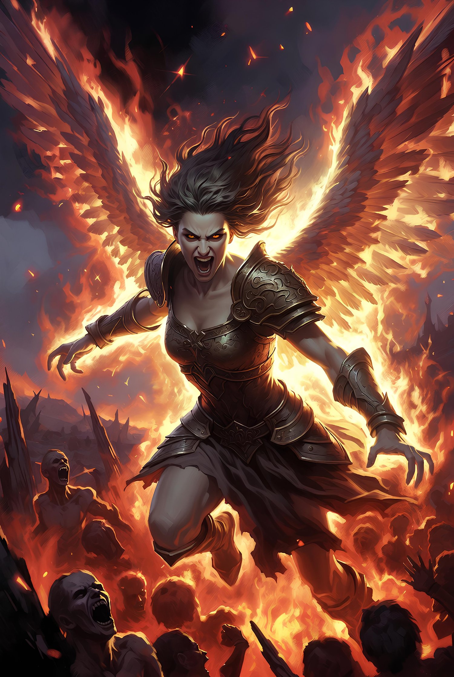 The forces of the heavens engaging against the forces of hell 9