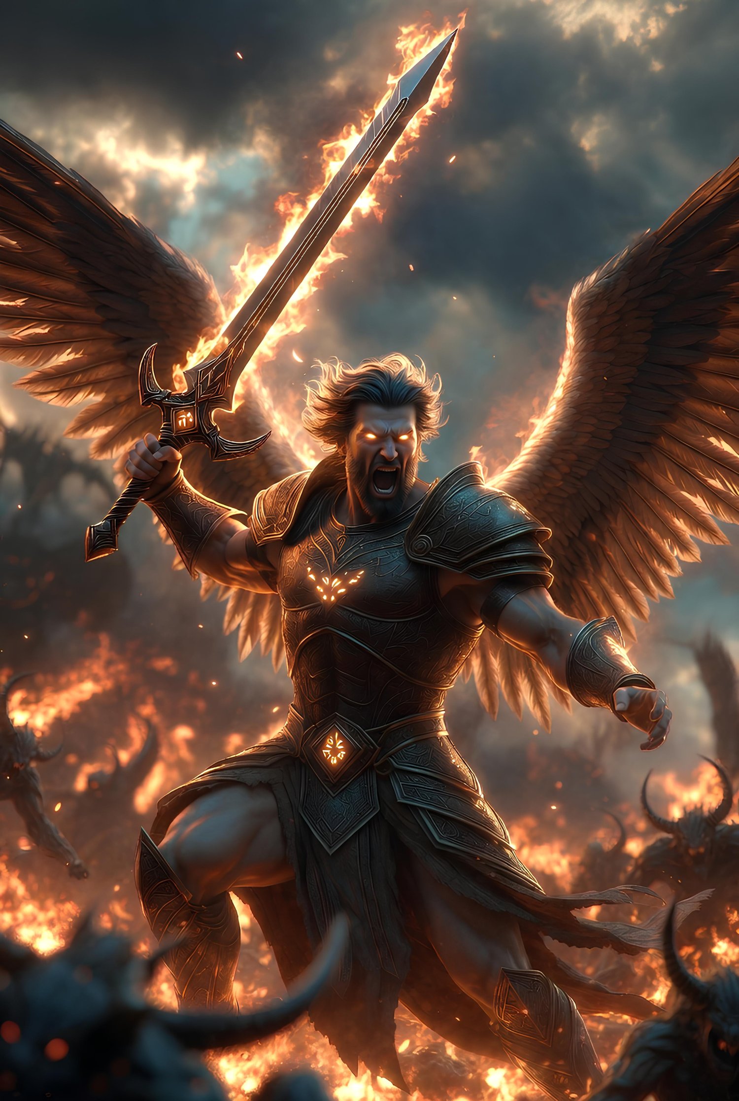 The forces of the heavens engaging against the forces of hell 18