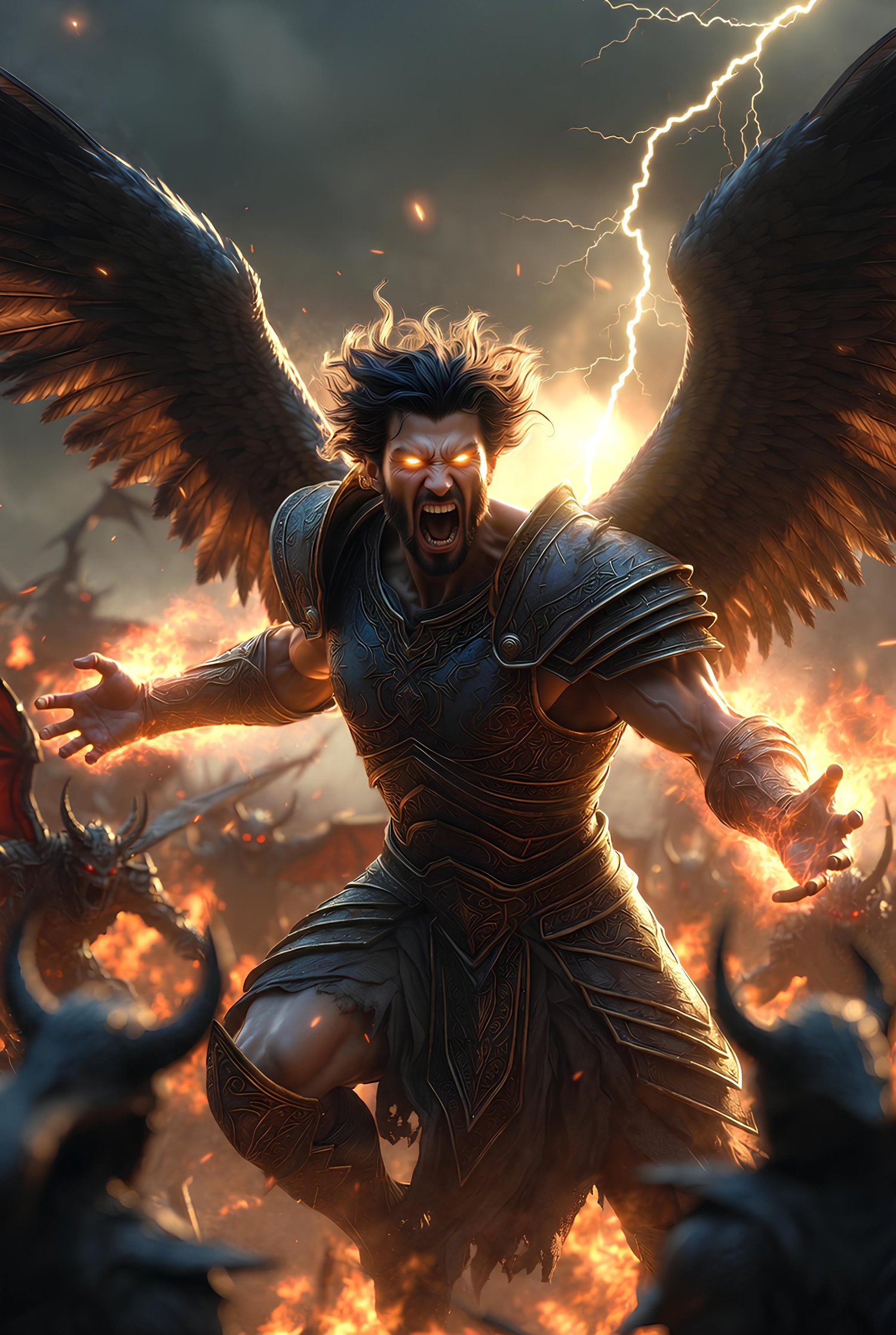 The forces of the heavens engaging against the forces of hell 17