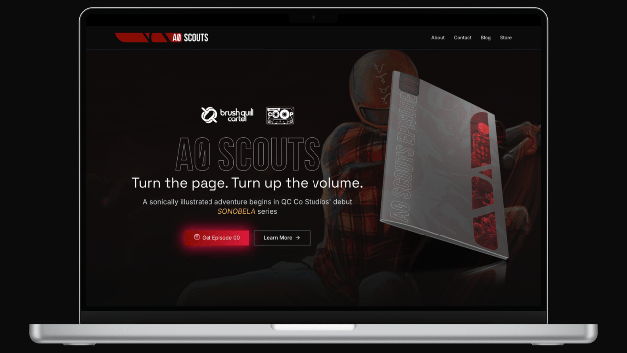 A0 Scouts homepage mockup