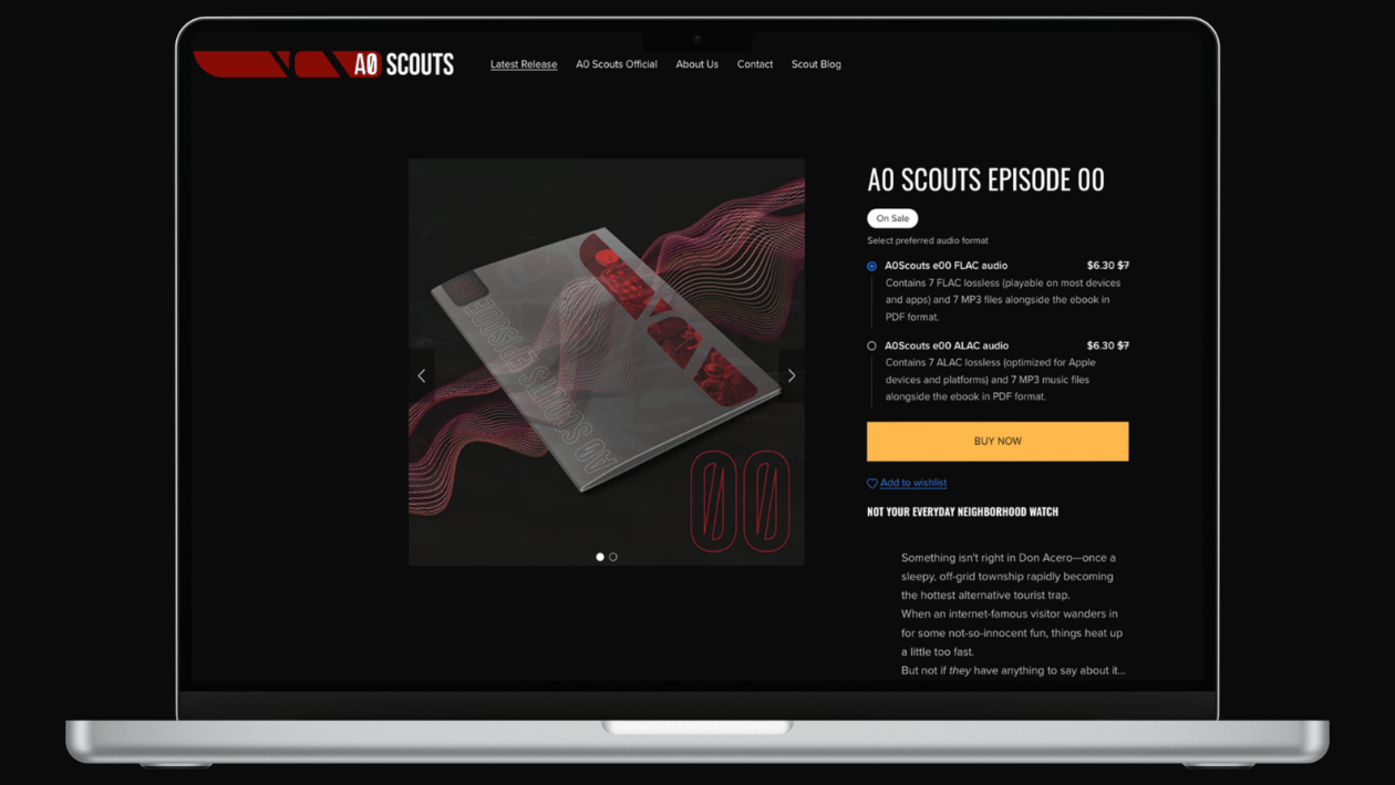 FLAC and ALAC audio format options for A0 Scouts Episode 00