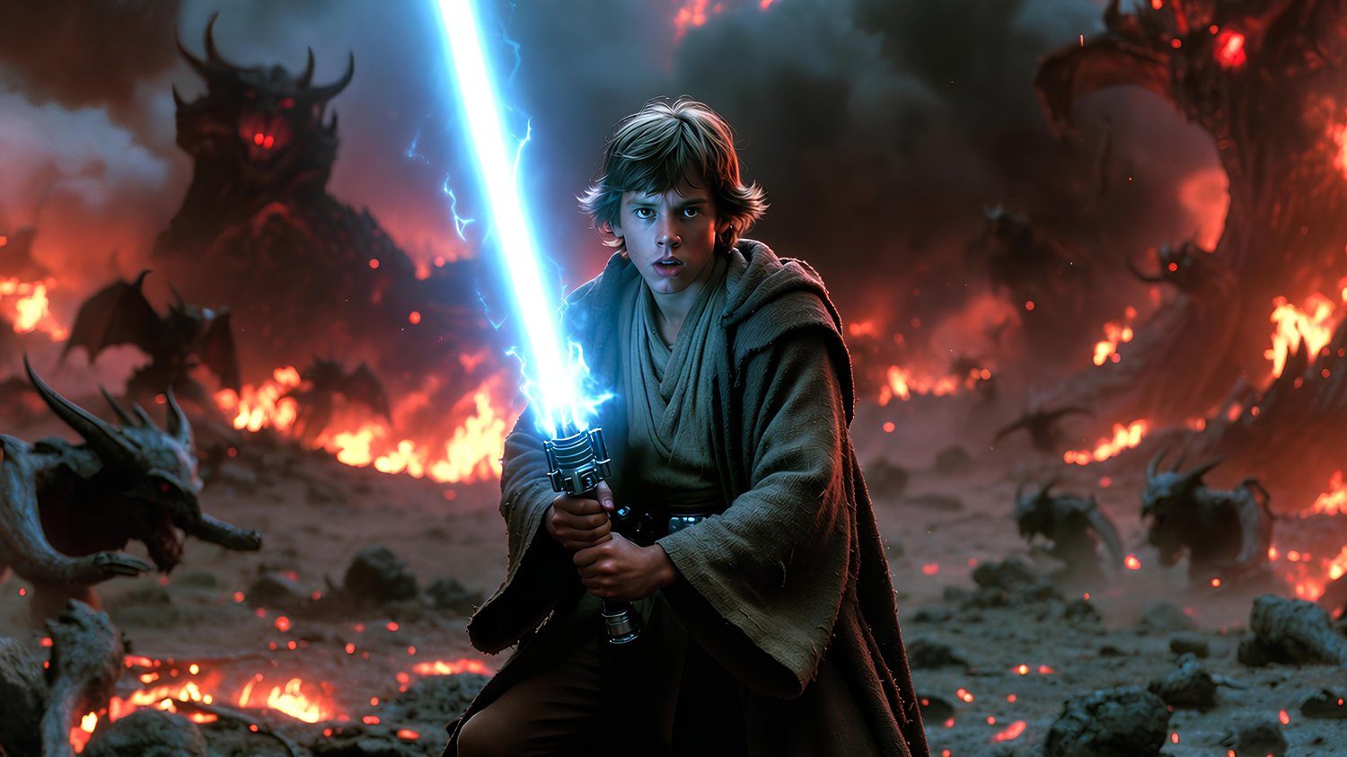Luke Skywalker entering through a hell portal 4