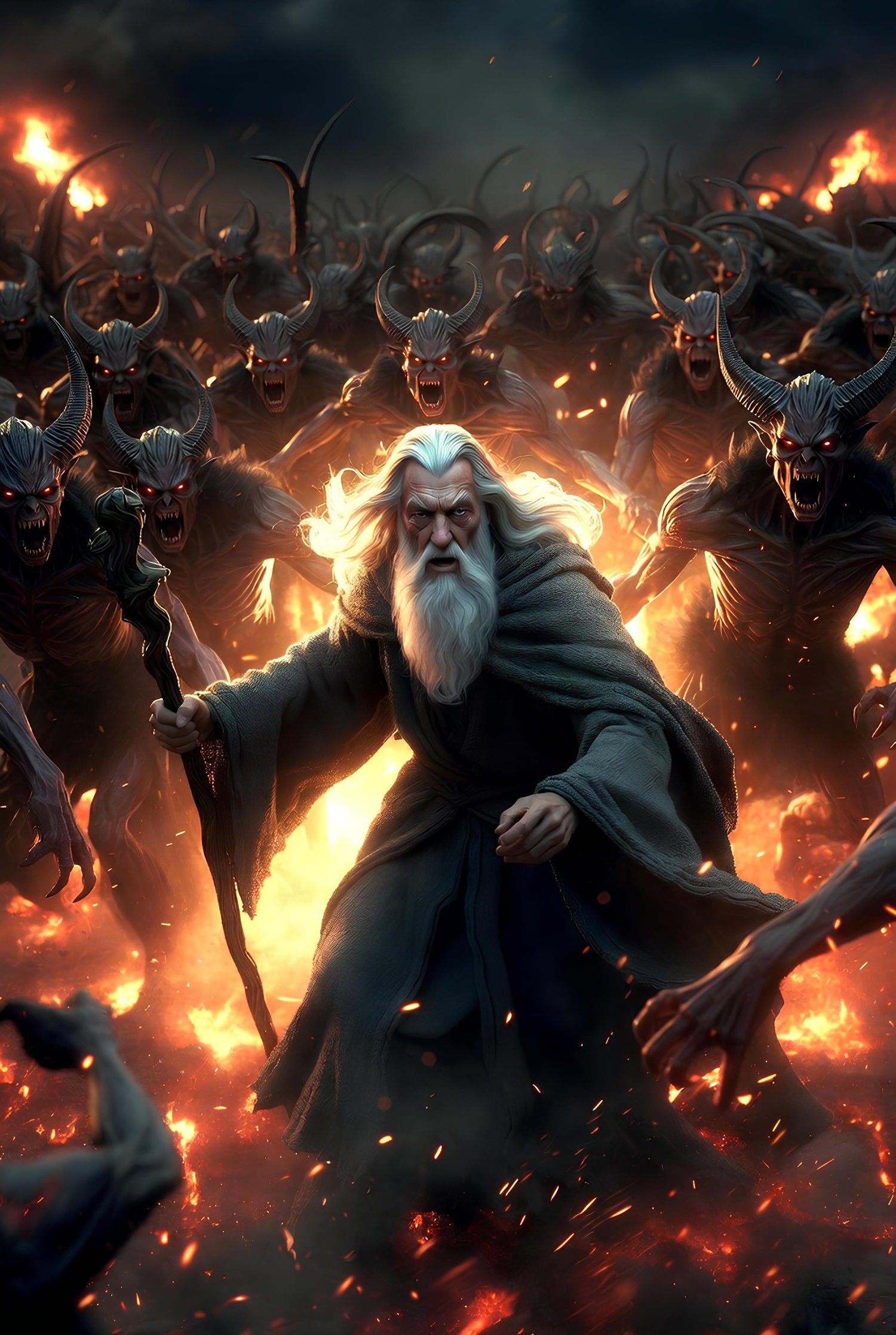 Gandalf entering through a hell portal 1