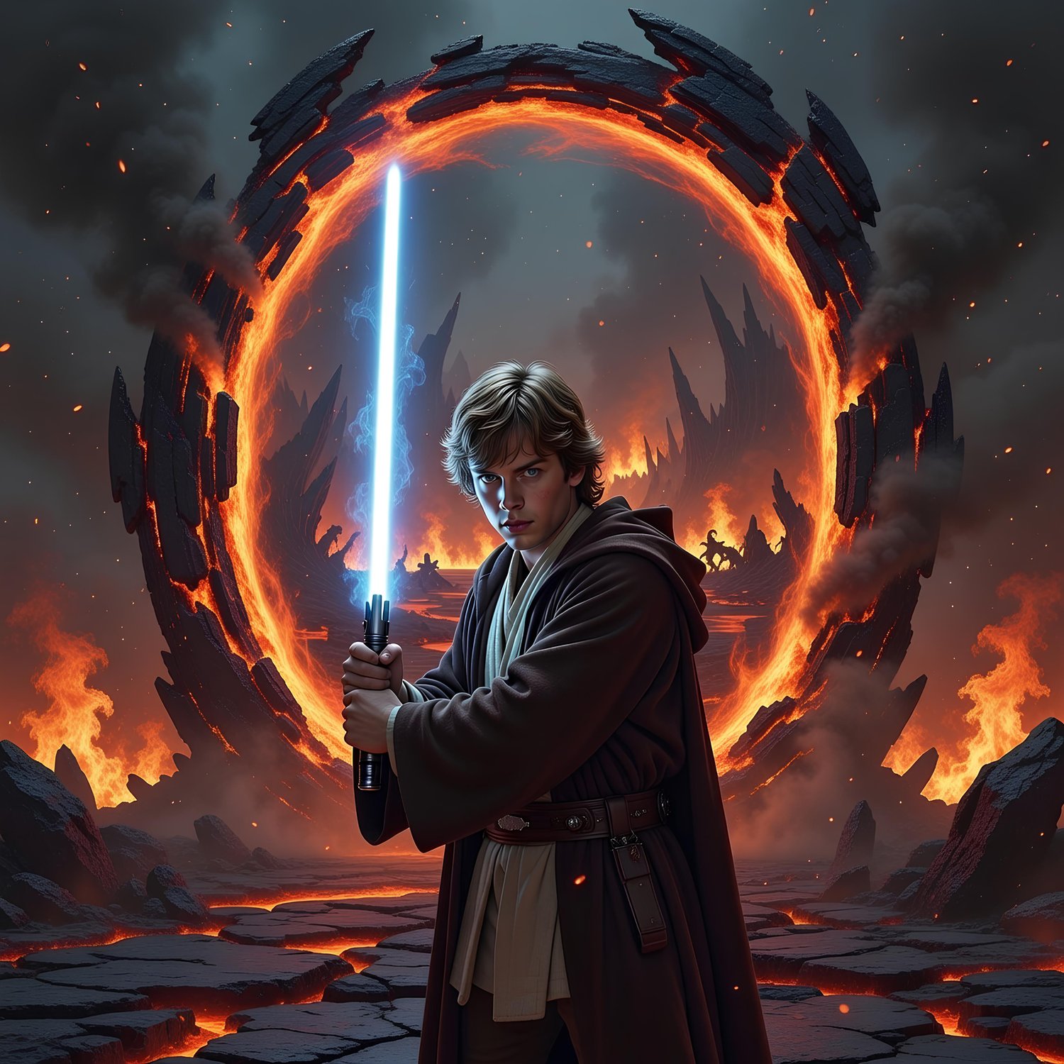 Luke Skywalker entering through a hell portal 2