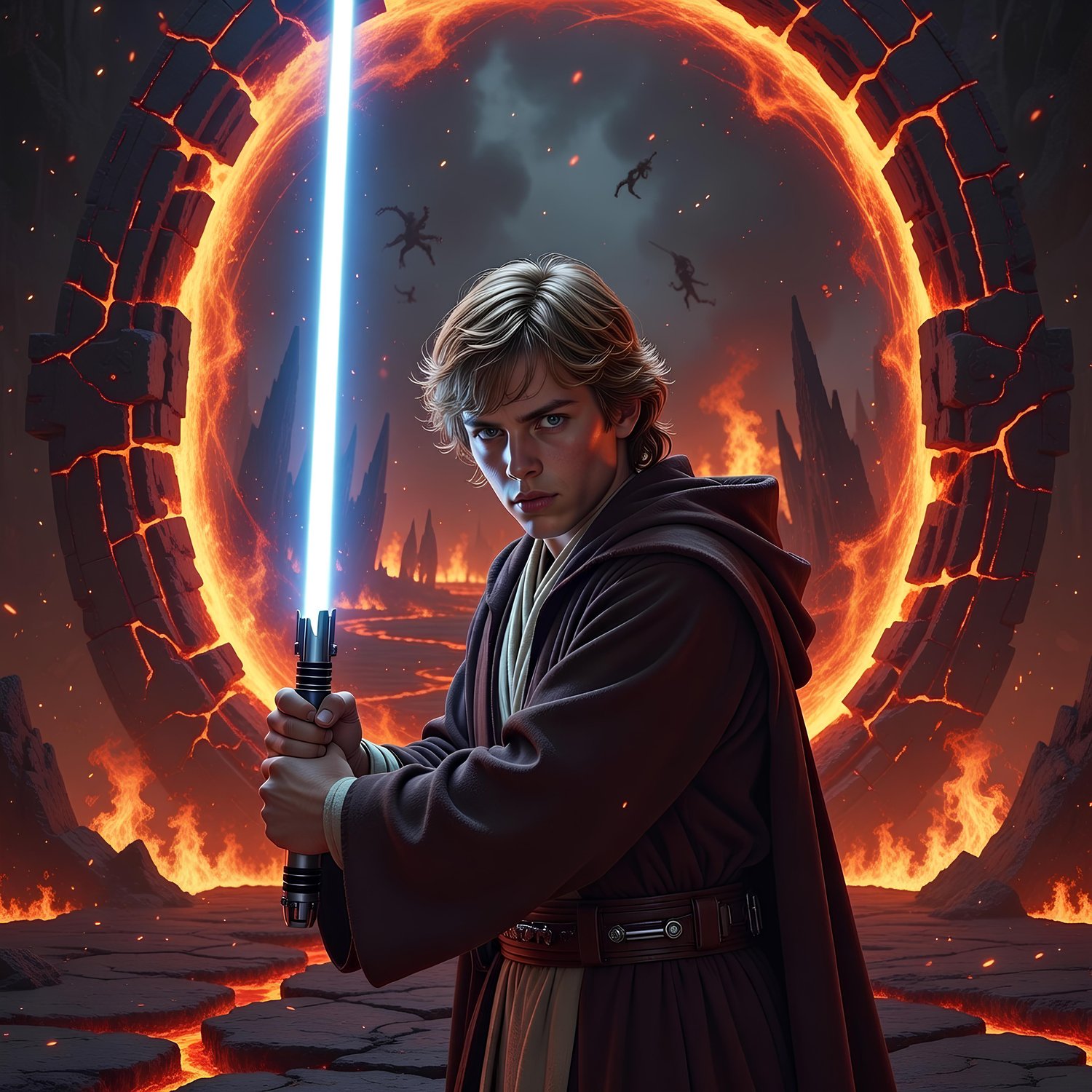 Luke Skywalker entering through a hell portal 3