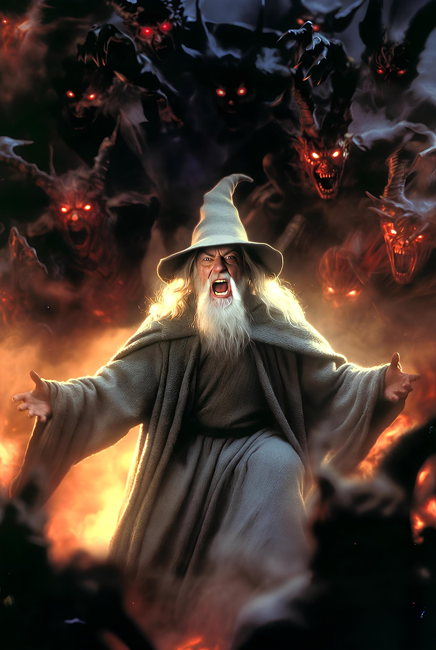 Gandalf entering through a hell portal 7