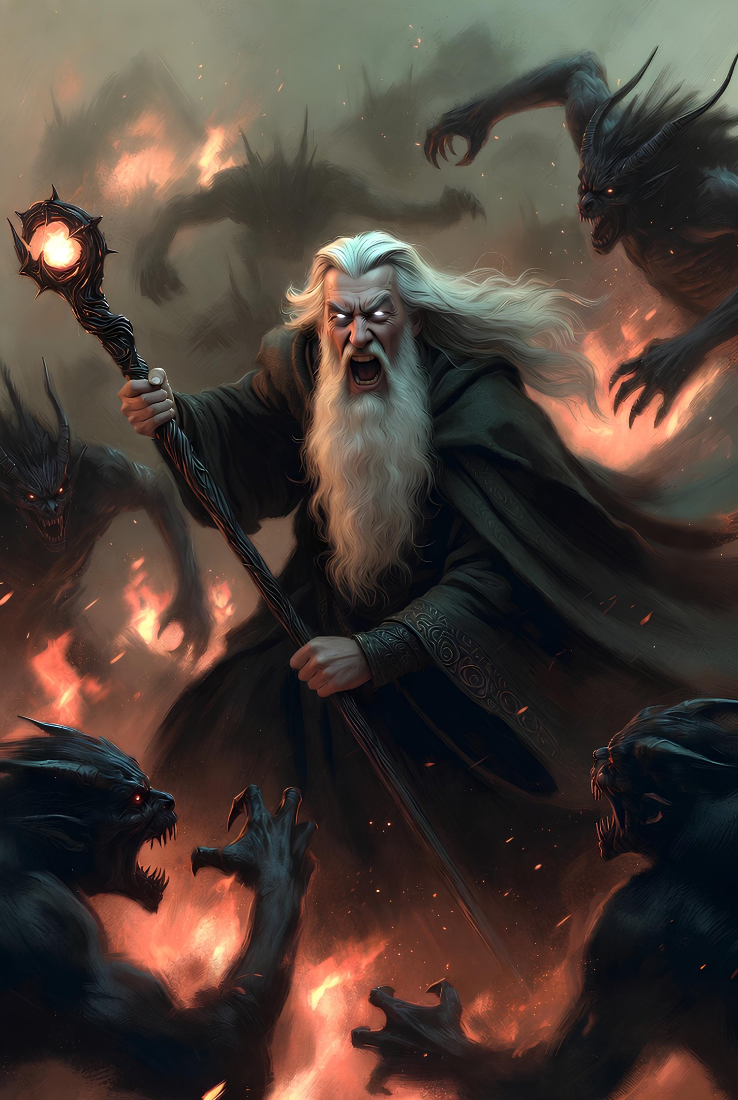 Gandalf entering through a hell portal 9