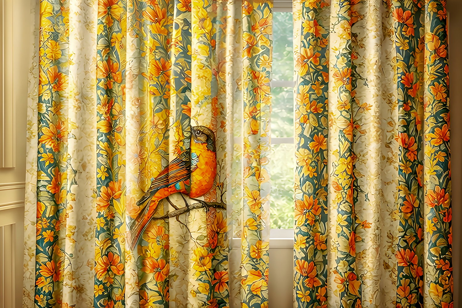 luxury wall art mockup mosaic bird artwork floral textile design autumn bird wall decor high resolution wall art 8k printable artwork luxury fabric design interior design mockup hotel lobby artwork modern hallway art floral curtain pattern designer home d