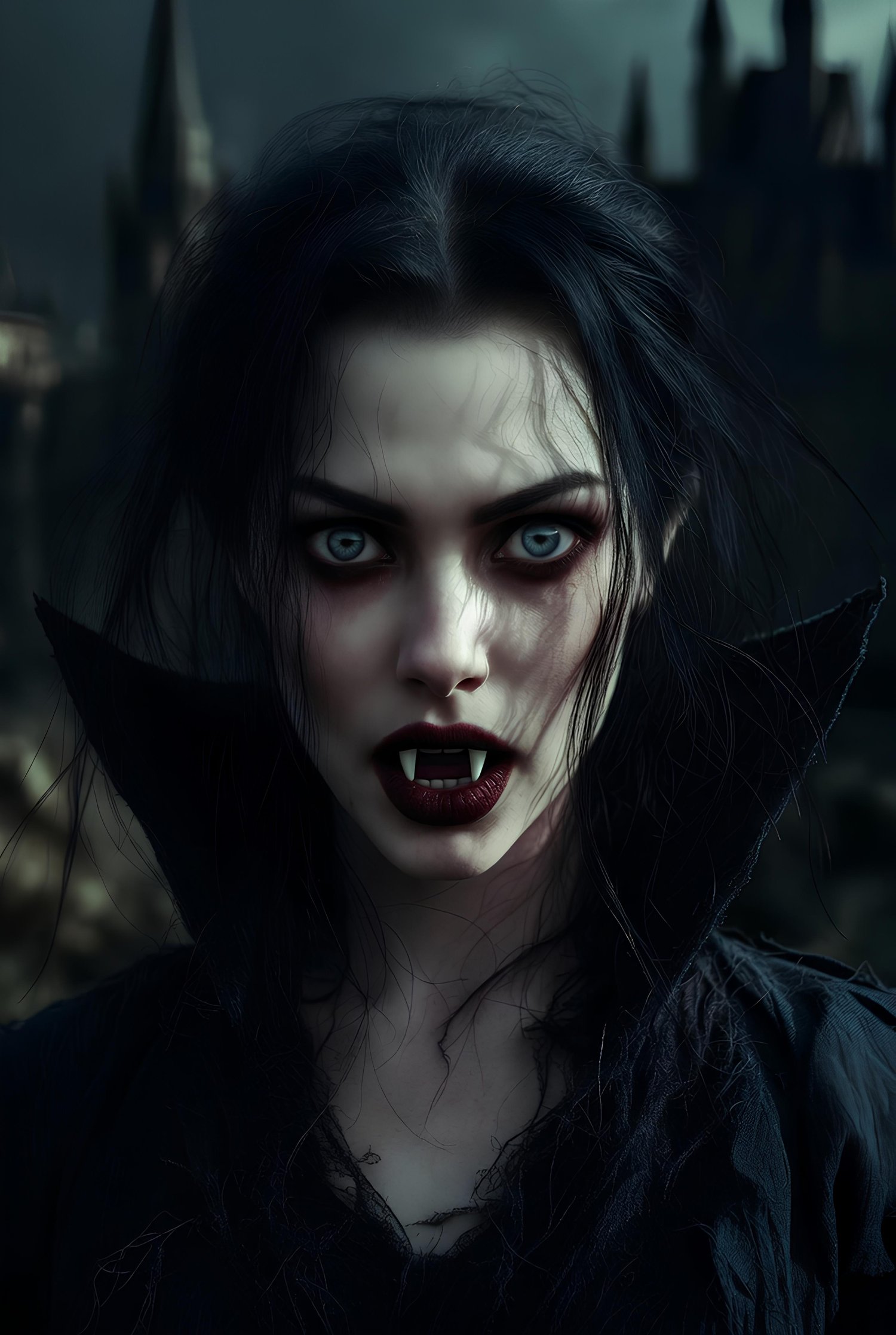 Female Dracula trying to be scary and winning 2