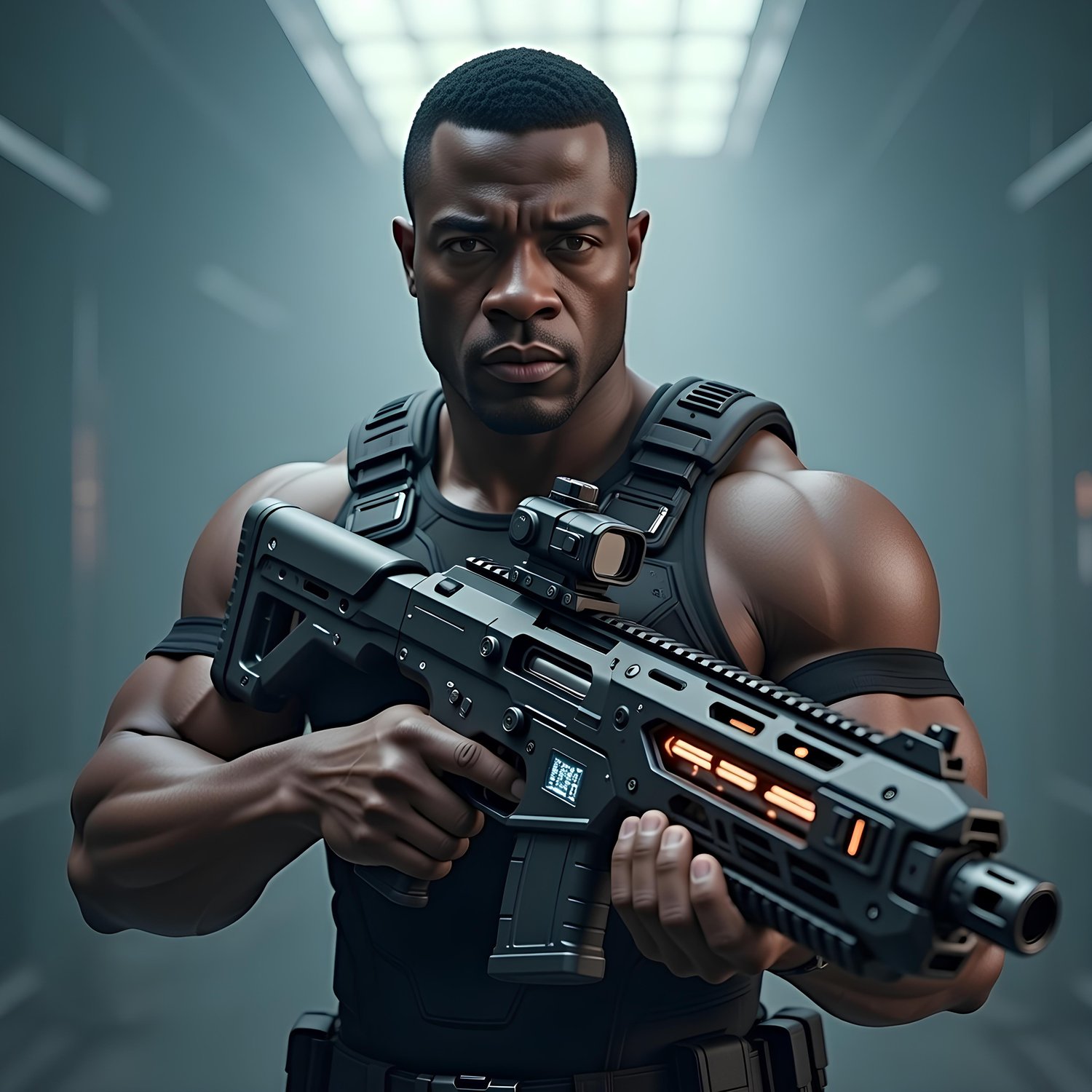 African American former male ninja fighting against the forces of hell 1