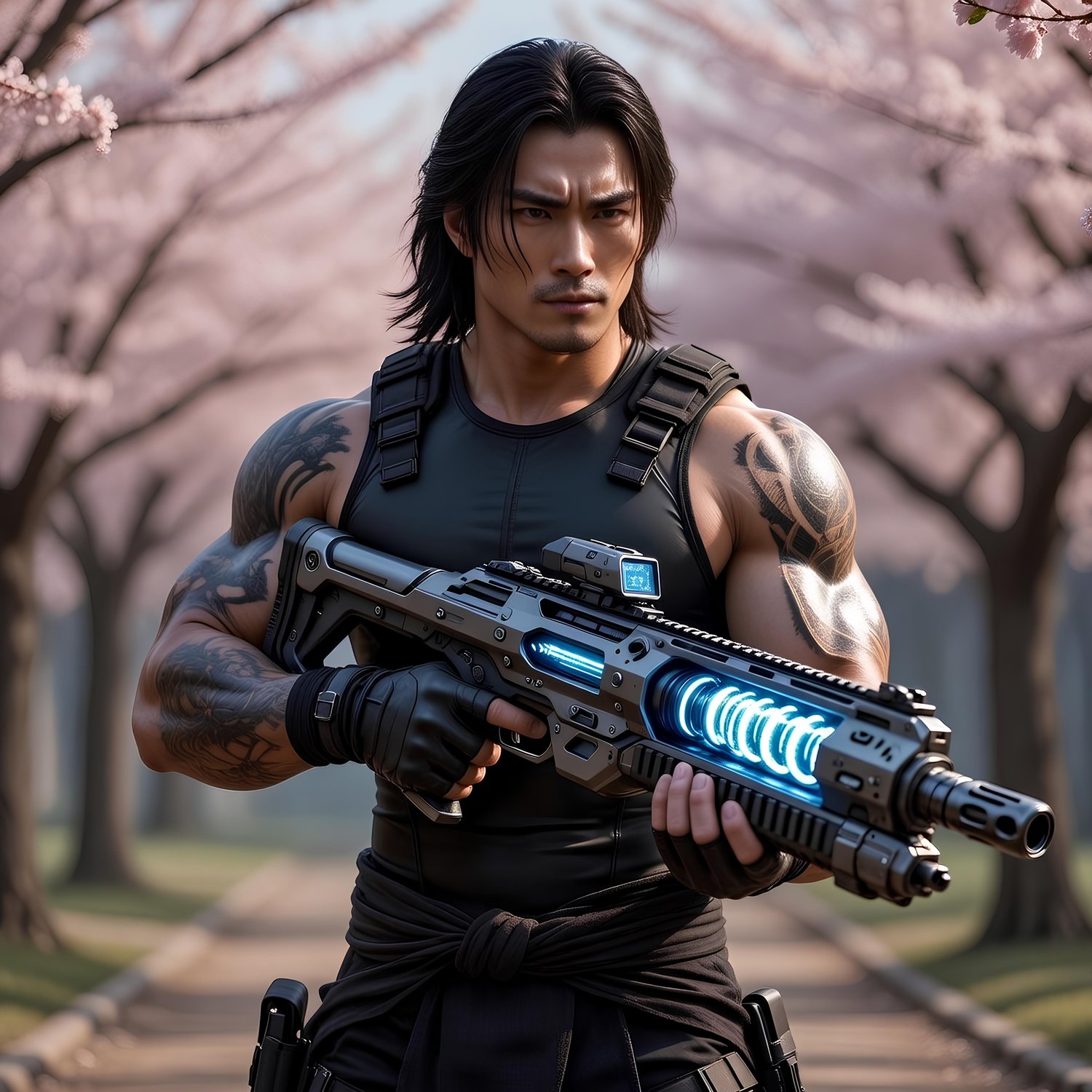 Japanese American former male ninja fighting against the forces of hell 1