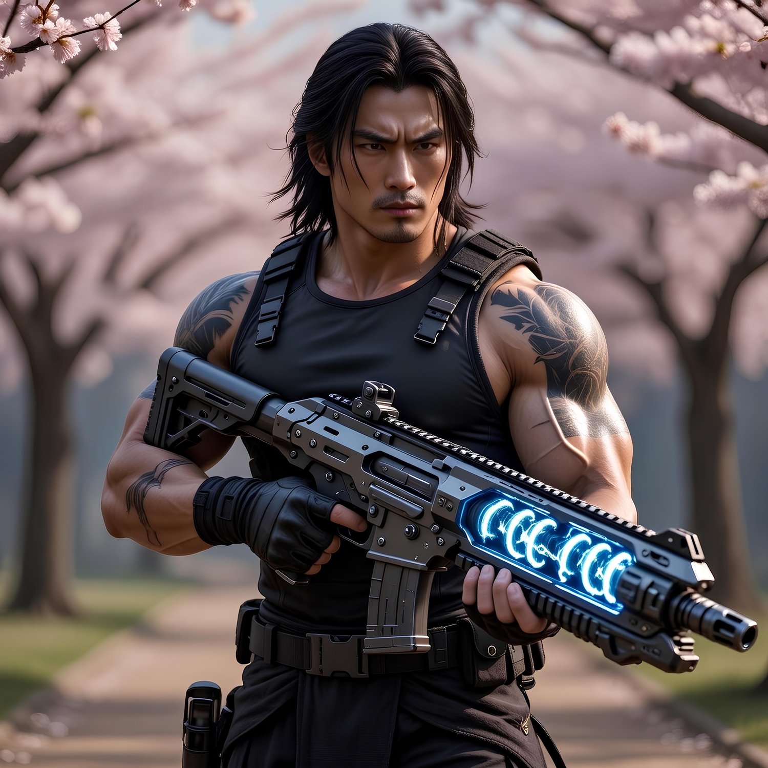 Japanese American former male ninja fighting against the forces of hell 3