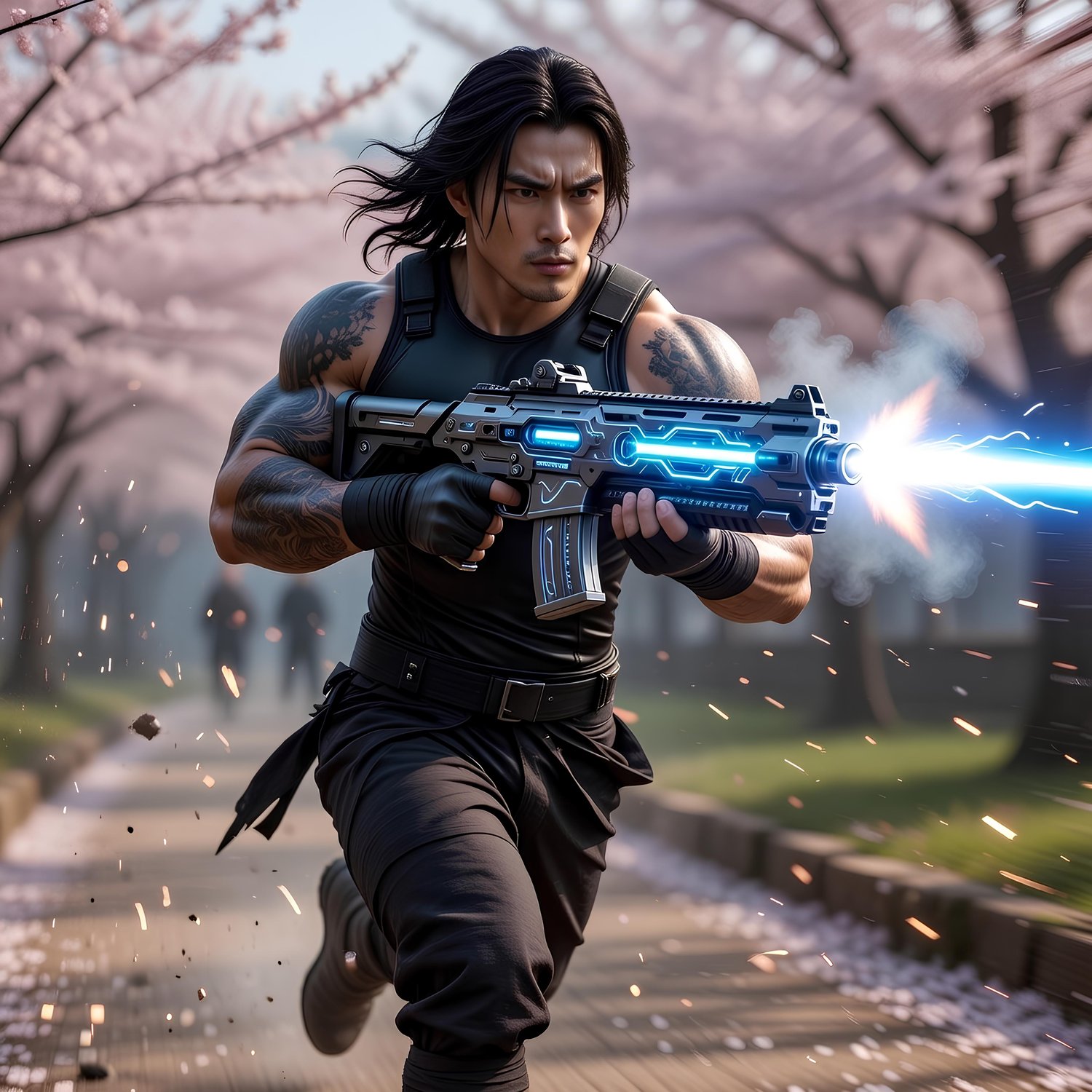 Japanese American former male ninja fighting against the forces of hell 6
