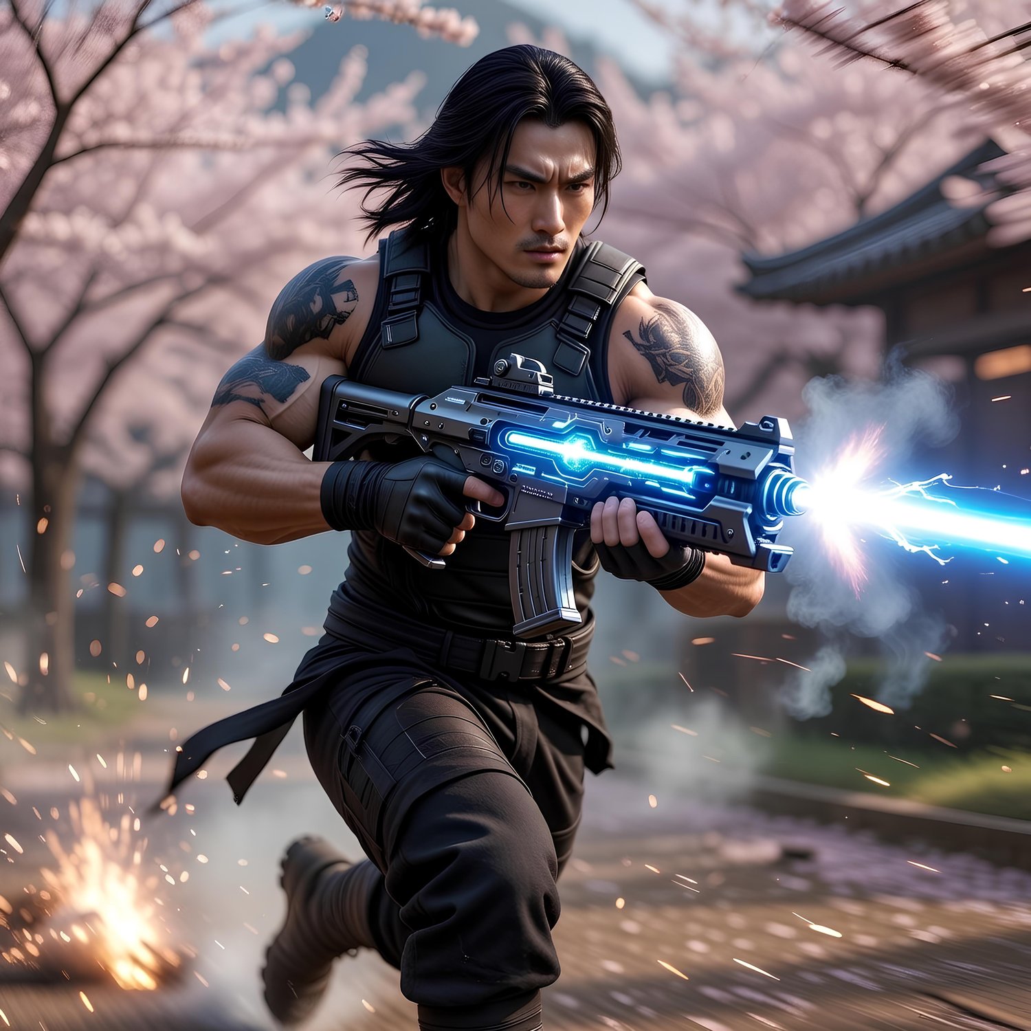 Japanese American former male ninja fighting against the forces of hell 5