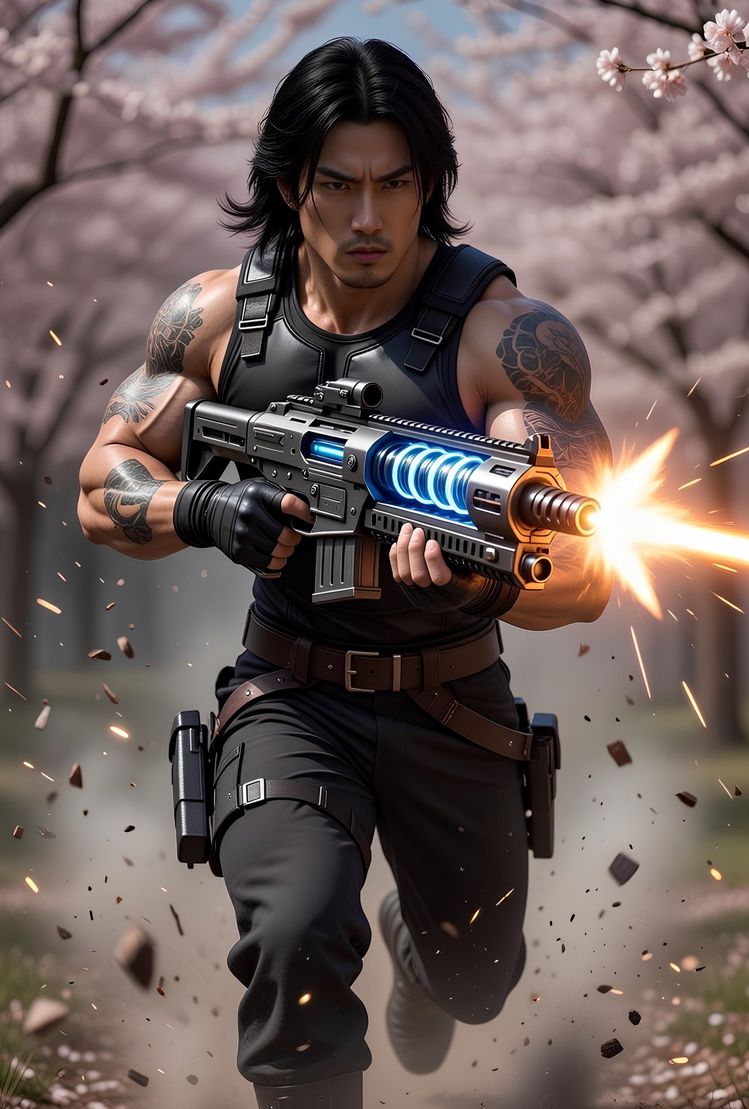 Japanese American former male ninja fighting against the forces of hell 9