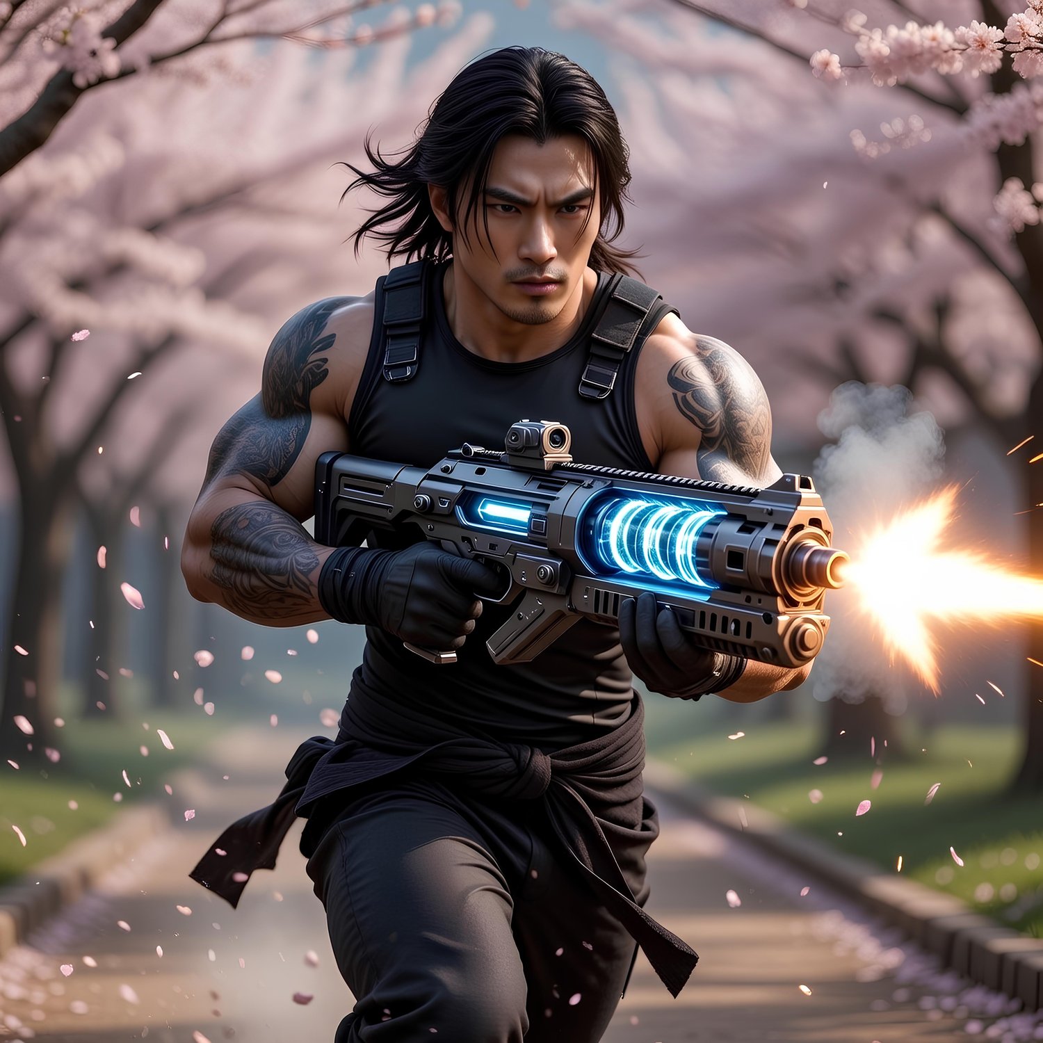 Japanese American former male ninja fighting against the forces of hell 11