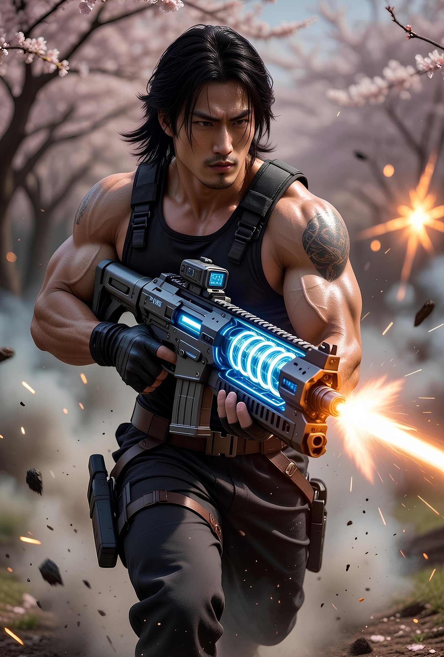 Japanese American former male ninja fighting against the forces of hell 7