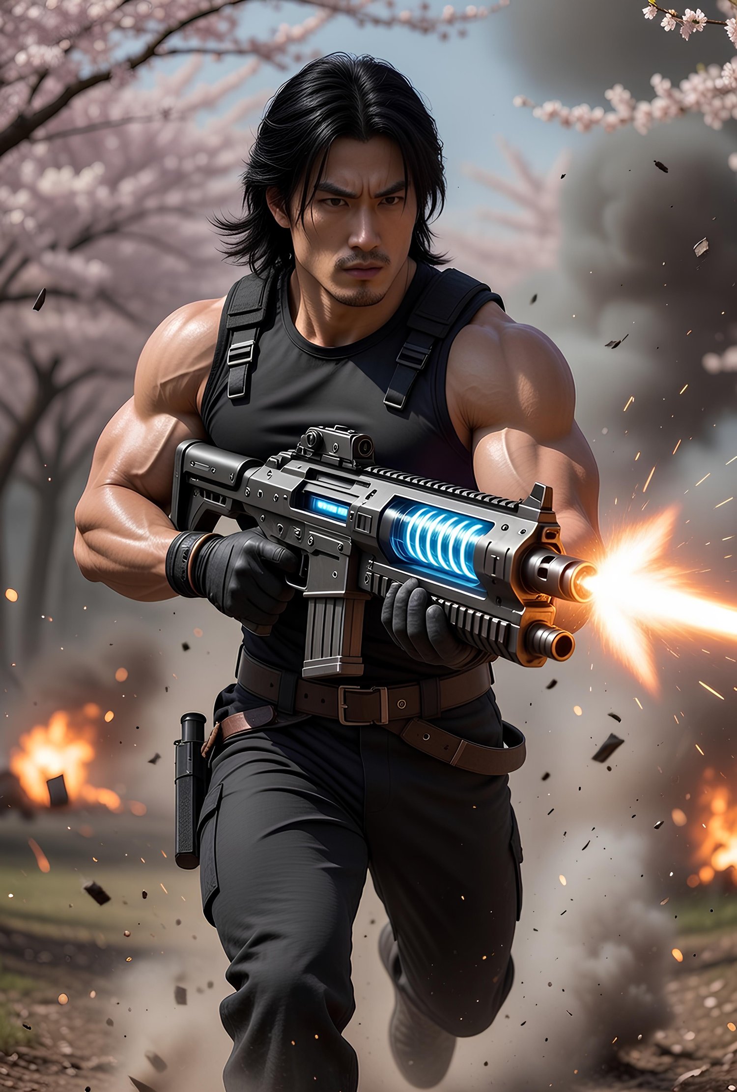Japanese American former male ninja fighting against the forces of hell 10