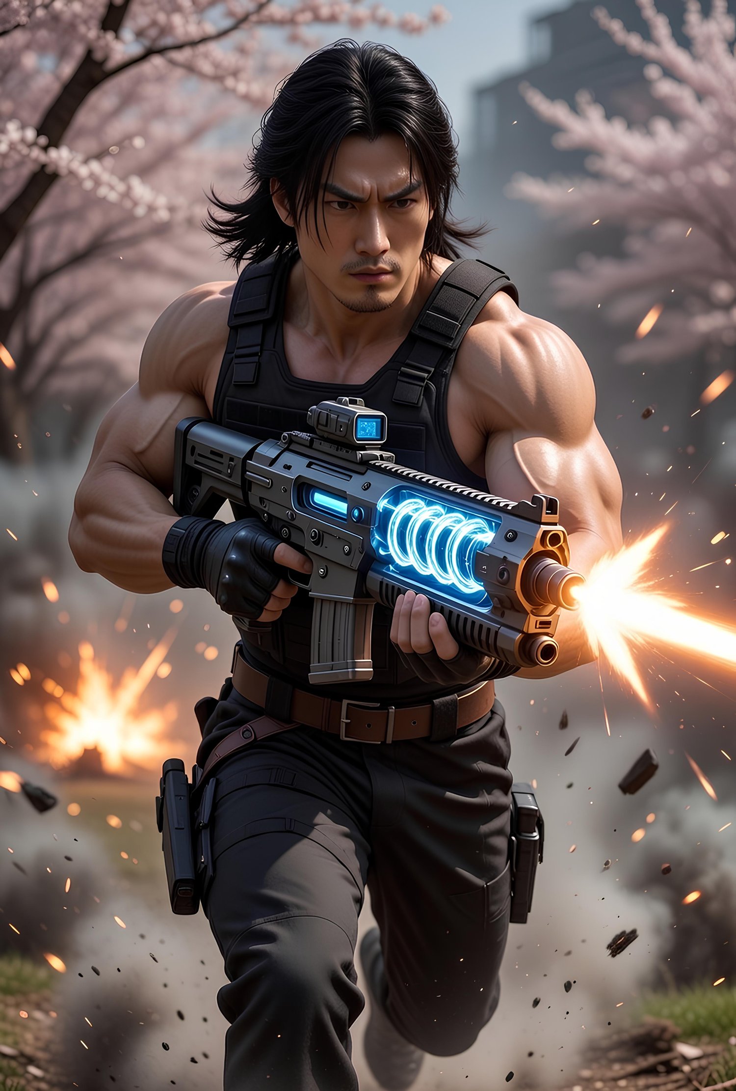 Japanese American former male ninja fighting against the forces of hell 8