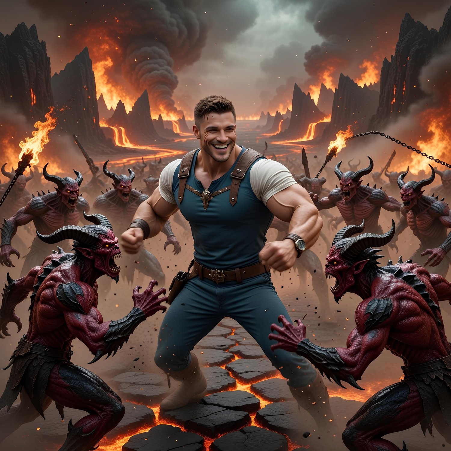 American former male ninja fighting against the forces of hell 7