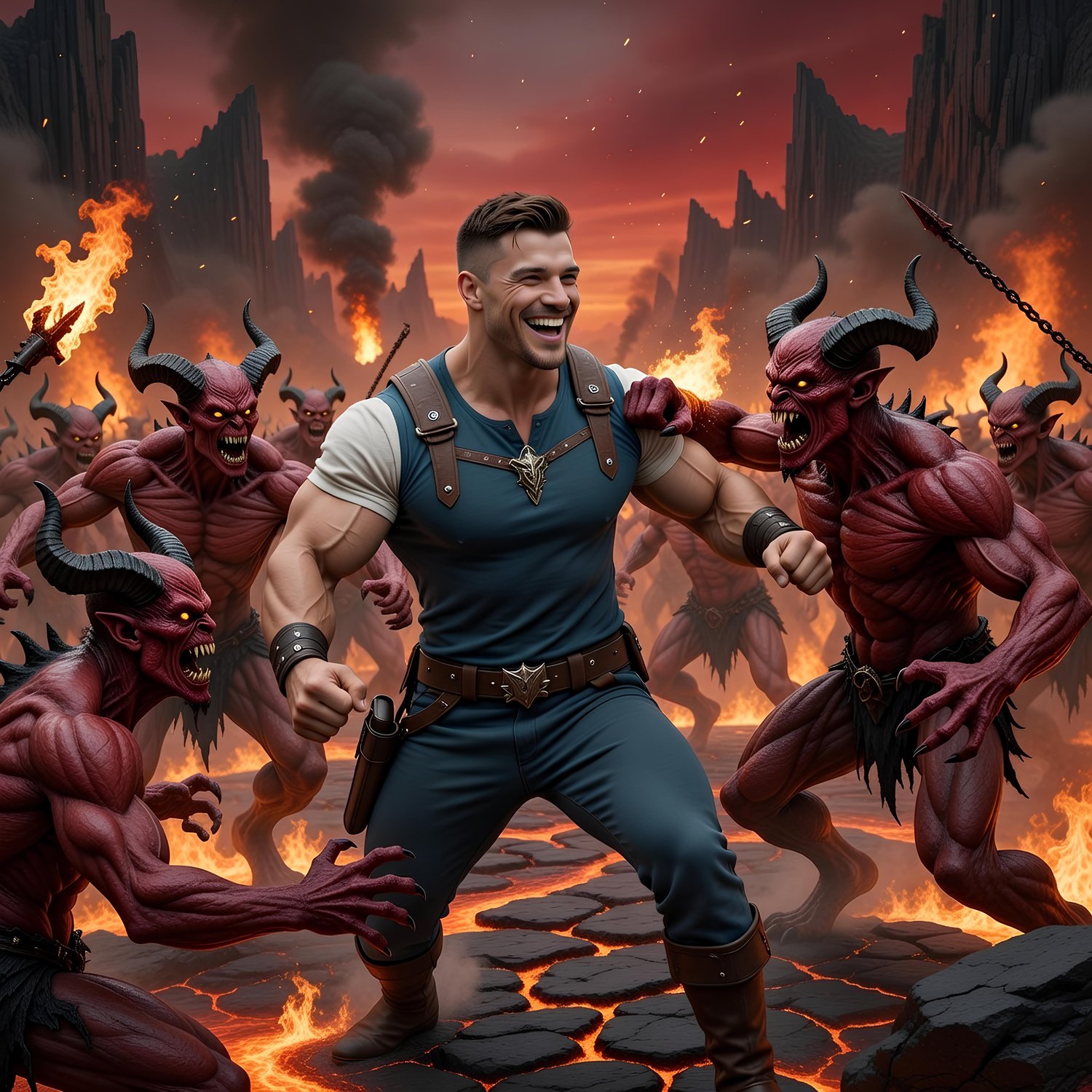 American former male ninja fighting against the forces of hell 6