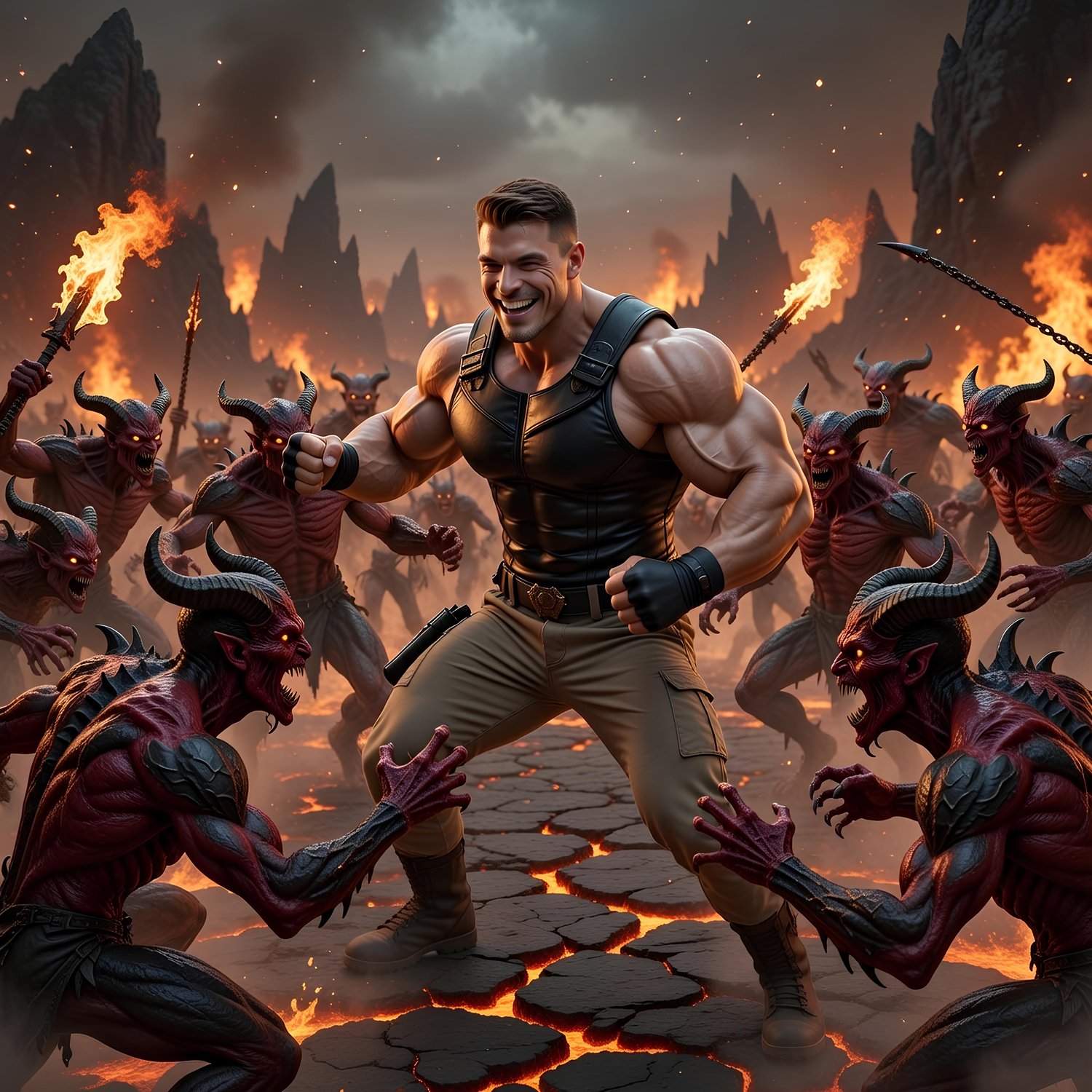 American former male ninja fighting against the forces of hell 8