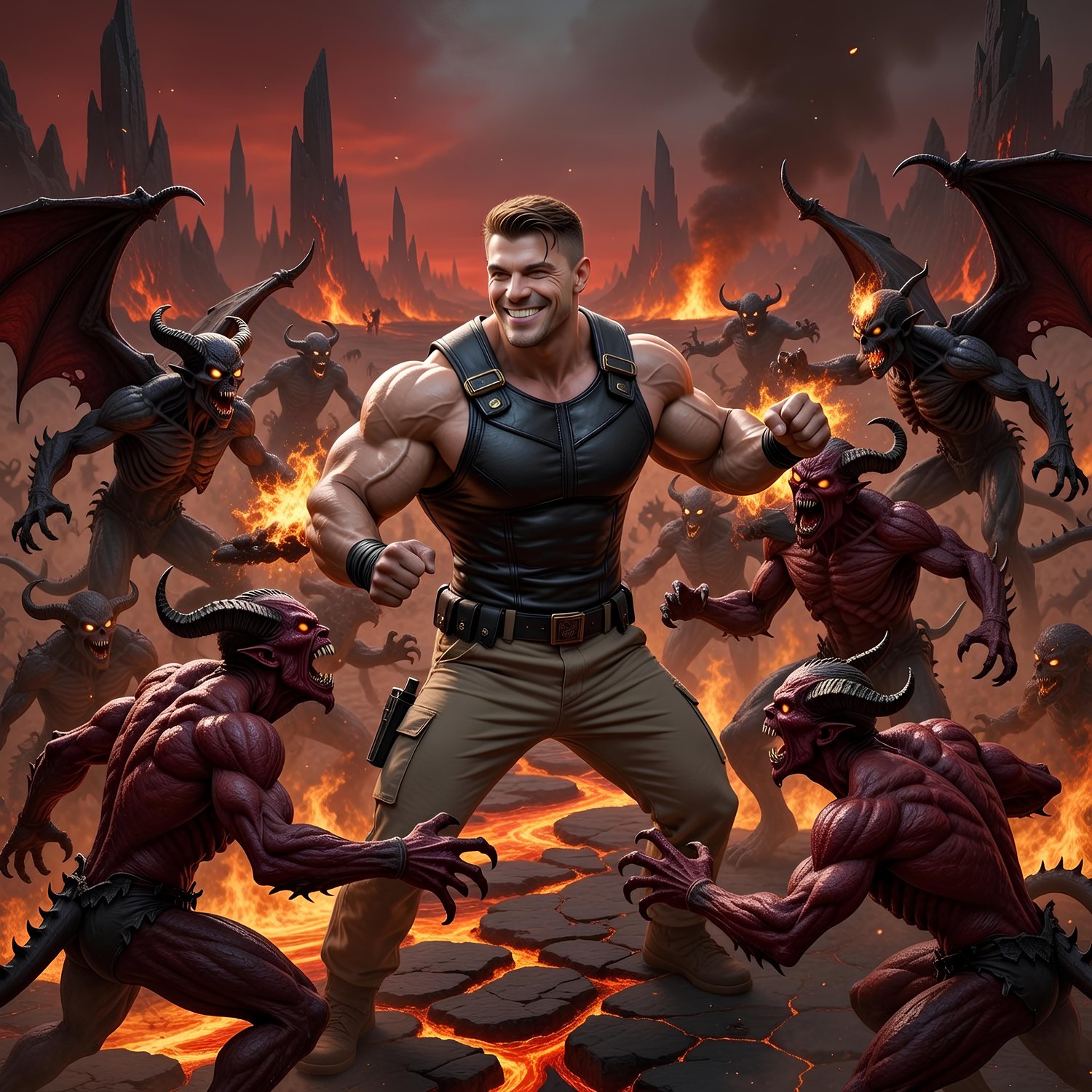 American former male ninja fighting against the forces of hell 9
