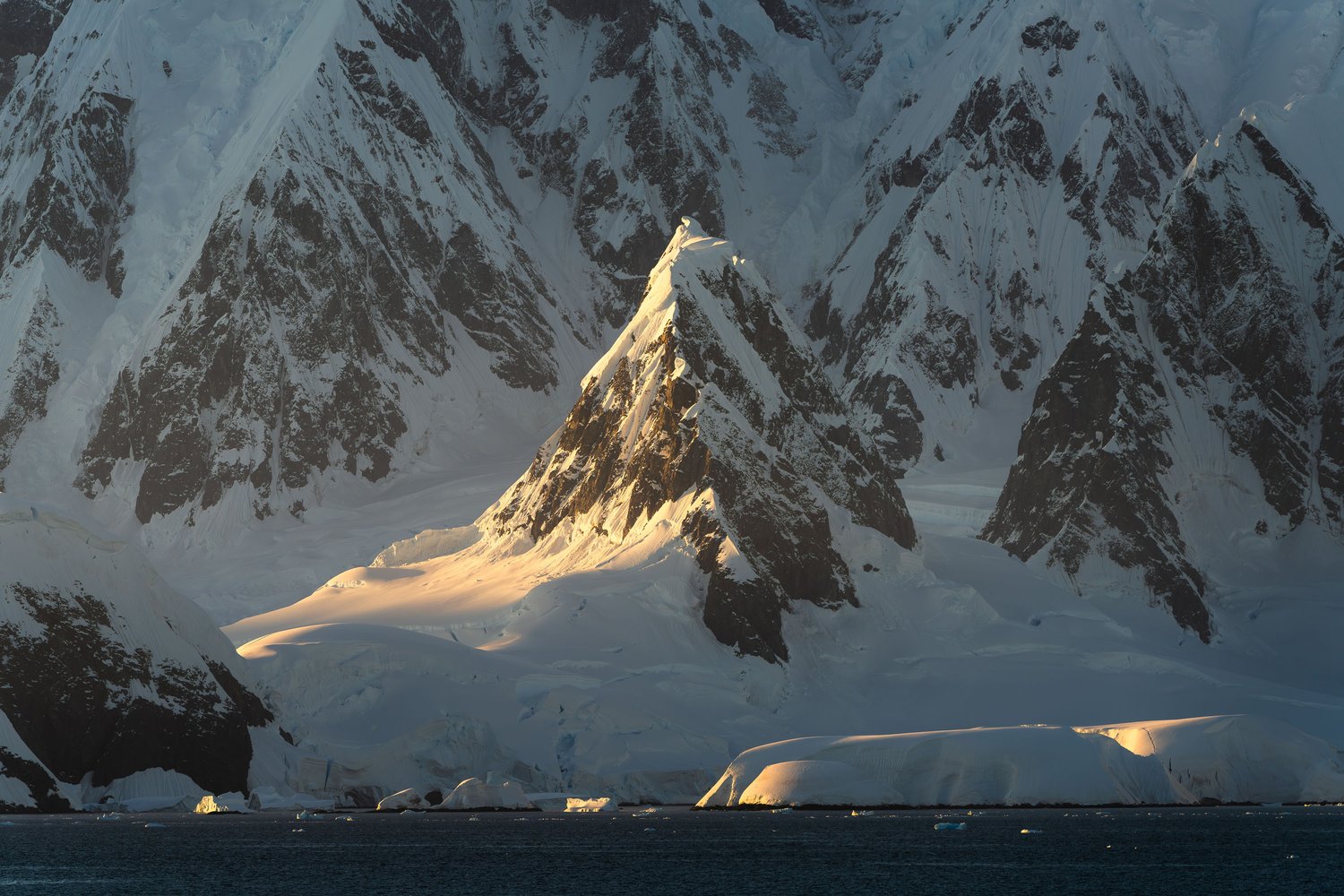 Antarctica mountains sunrise