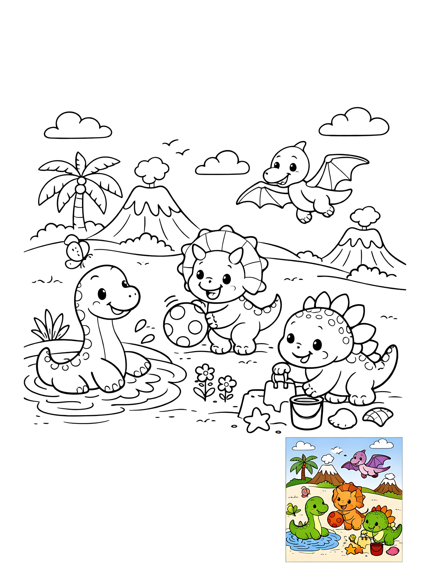 Toddler dinosaur coloring book 🦖🖍️. Simple cute dinosaurs, big bold outlines, perfect for preschool activities, quiet time, and early motor skills.