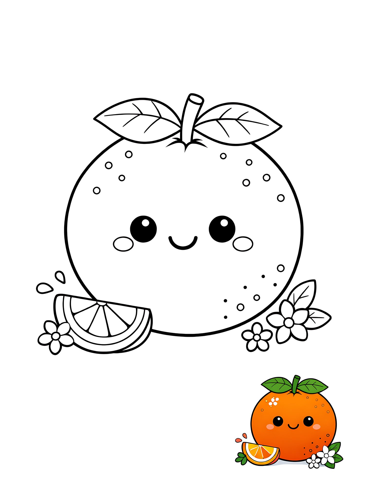 Easy Preschool Coloring Activity – Big fruits and veggies, minimal details, bold lines for early coloring skills and fine motor development.