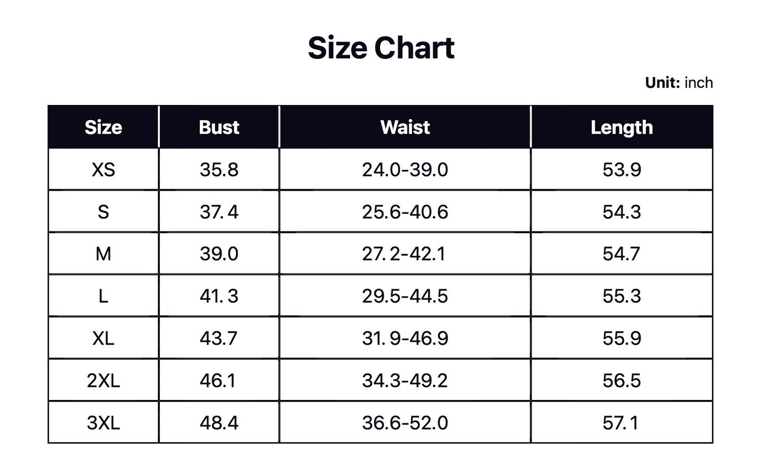 Halter Maxi Dress Size Chart