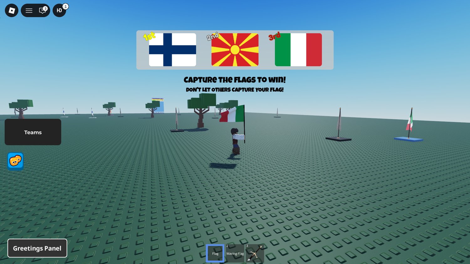 roblox team based flag game