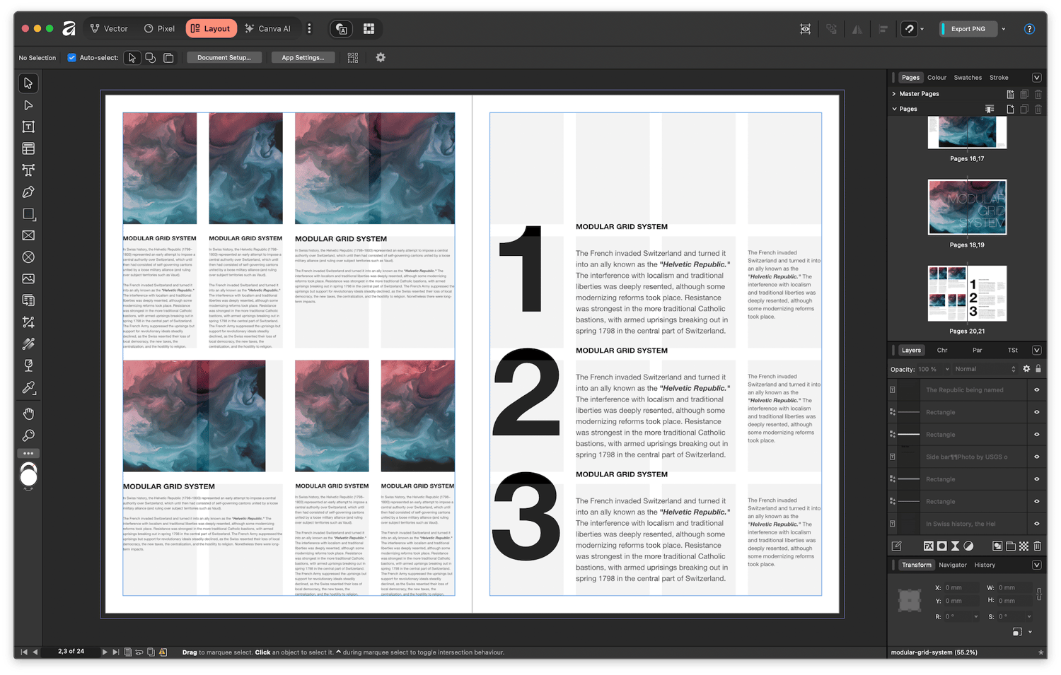 A4 Grid System for Affinity
