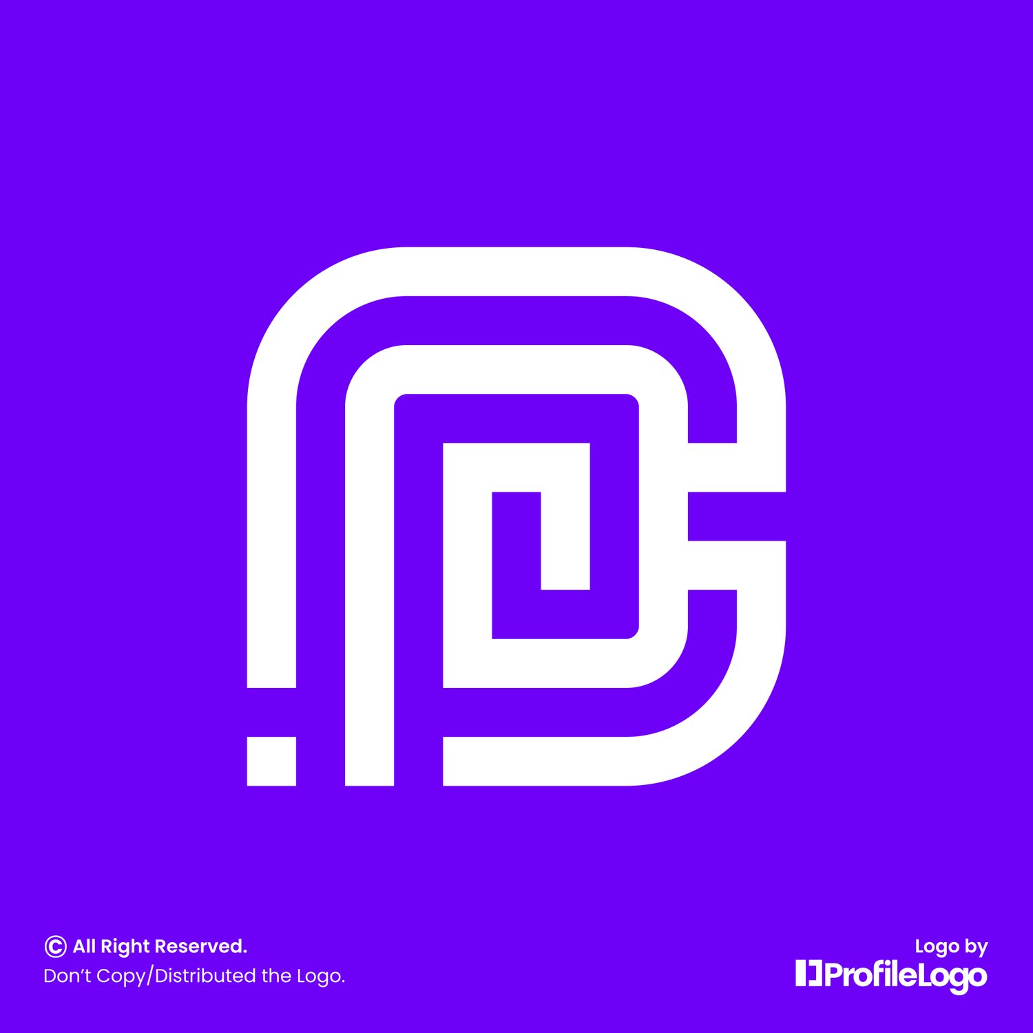 Digital line letter PC logo or CP logo