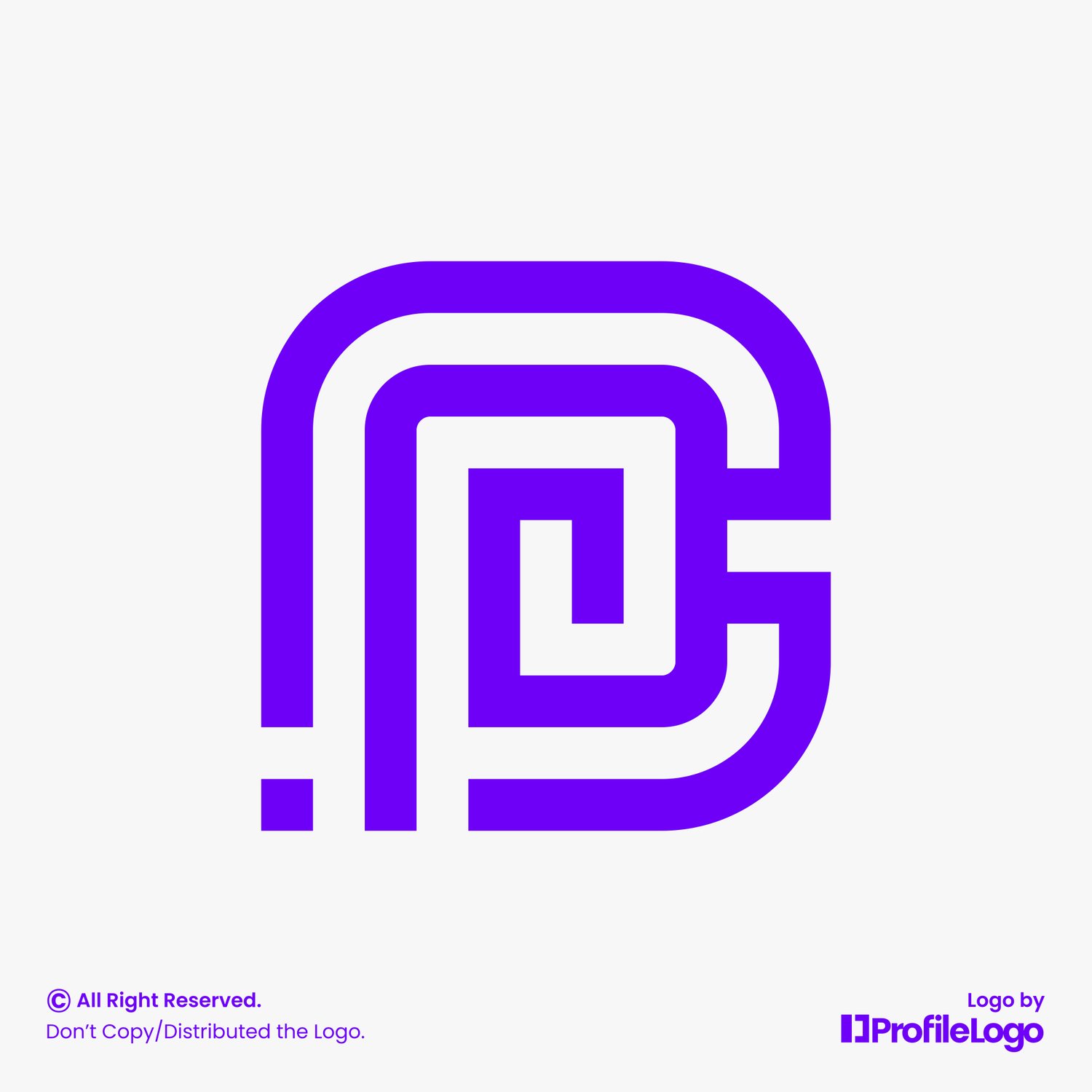 Digital line letter PC logo or CP logo