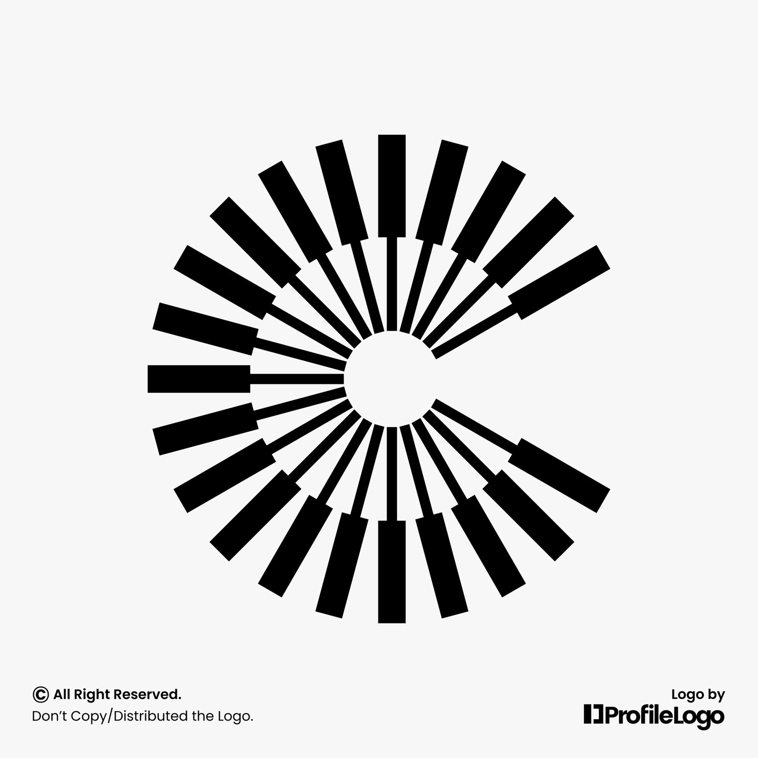 Spark technology line letter C logo