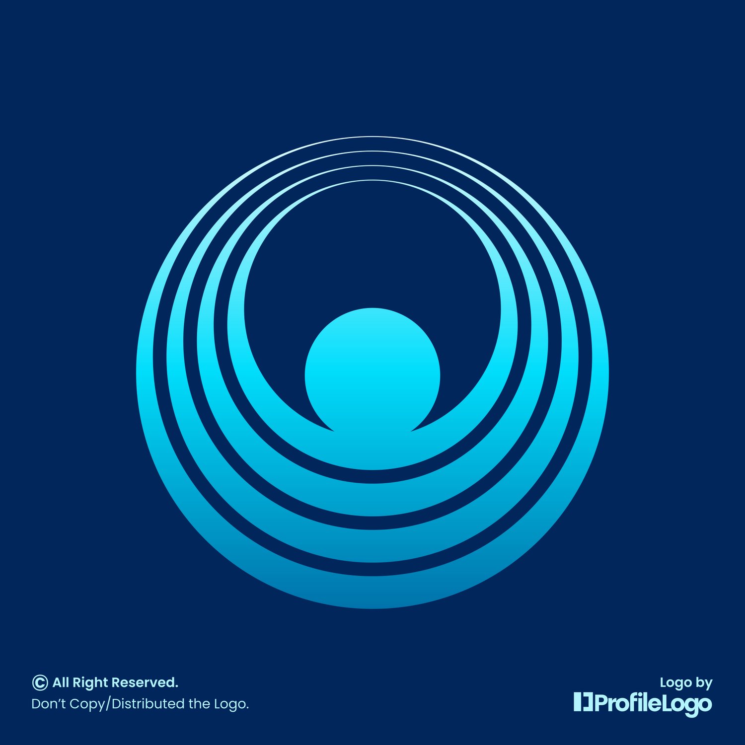 Geometric abstract human letter O logo by ProfileLogo with blue background