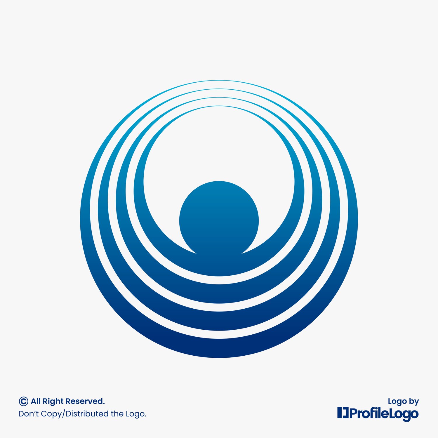 Geometric abstract human letter O logo by ProfileLogo with light grey background