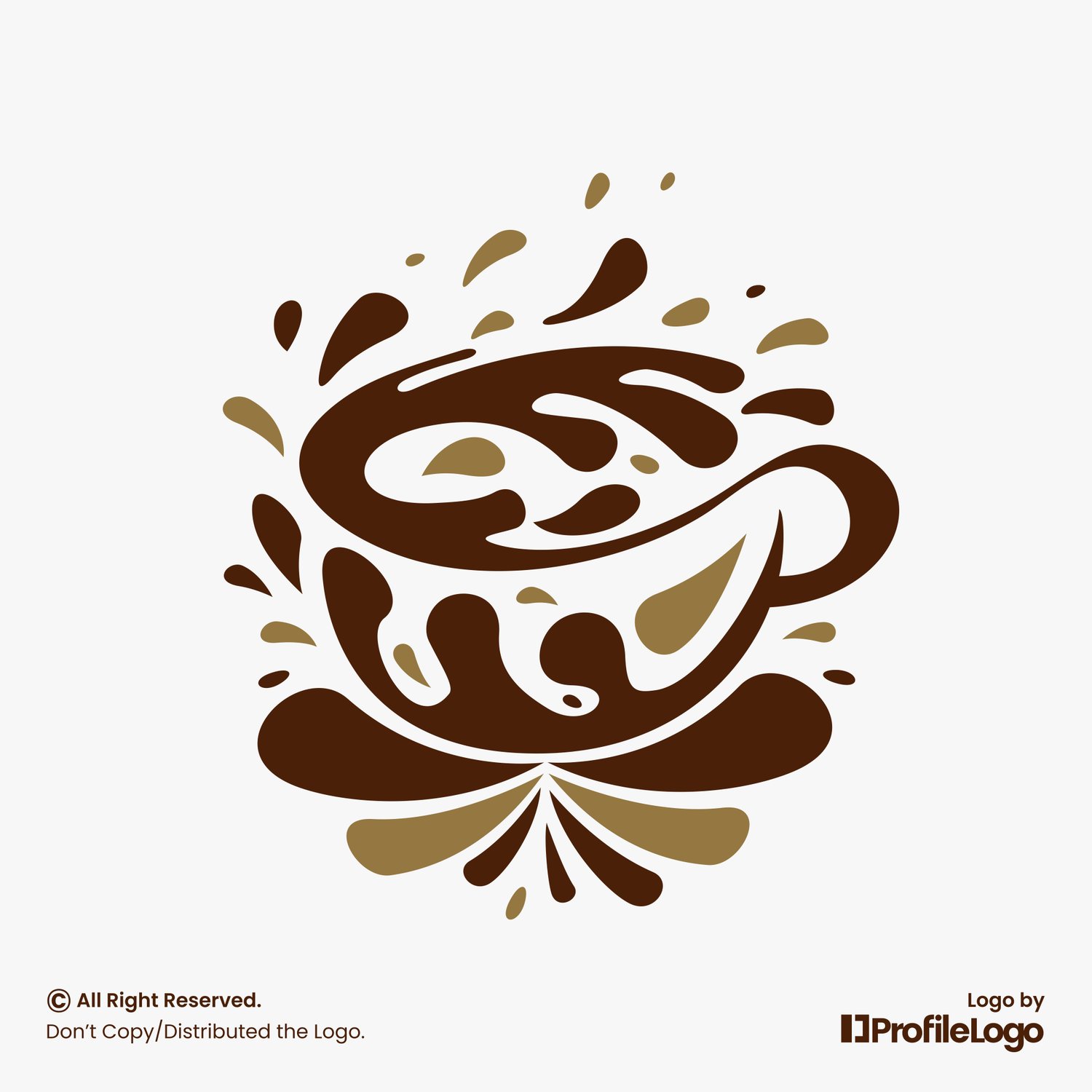 Splash coffee cup logo by ProfileLogo with light grey background
