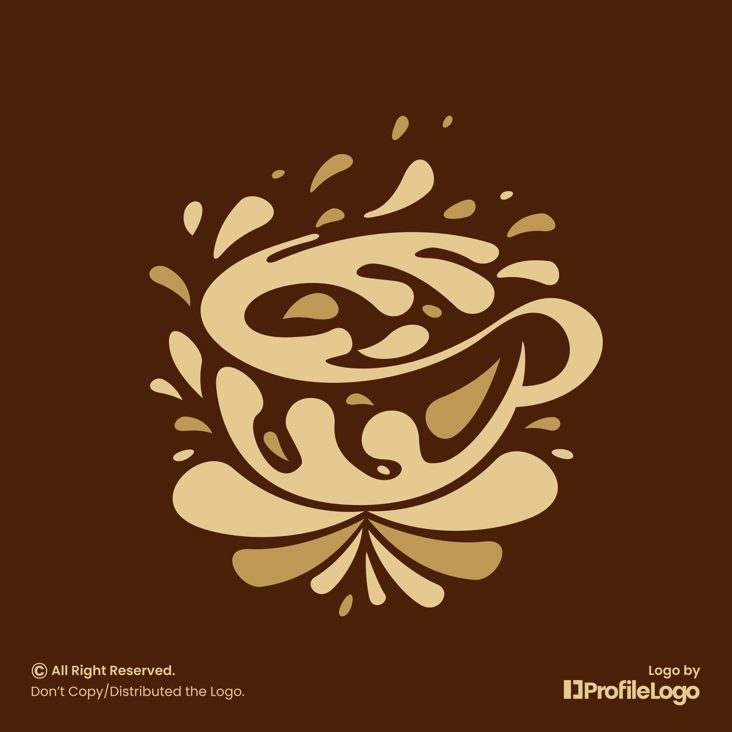 Splash coffee cup logo by ProfileLogo with dark pastel red background