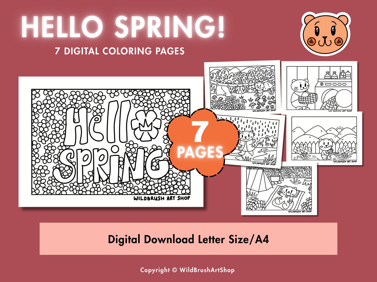 digital colouring pages featuring cute characters doing mundane and fantastical things