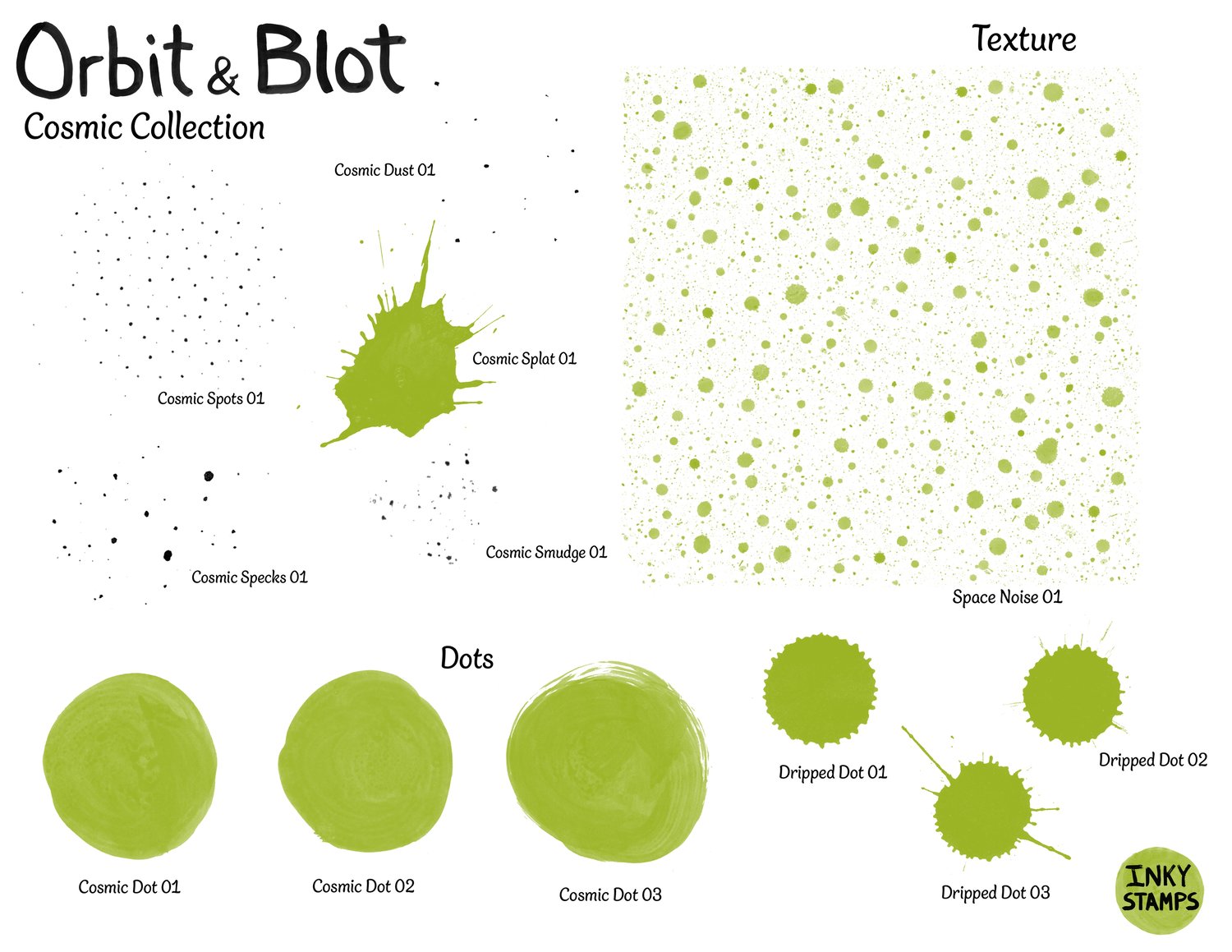 Orbit & Blot Cosmic Collection, Texture - Space Noise - Space Dust, Smudge, Specks and Dots - Dripped Dots