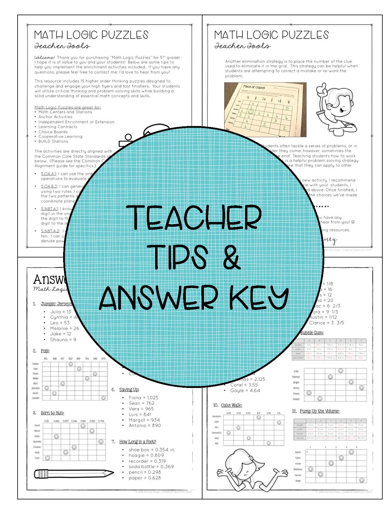 Math Logic Puzzles: 5th grade Enrichment - [Digital & Printable PDF]